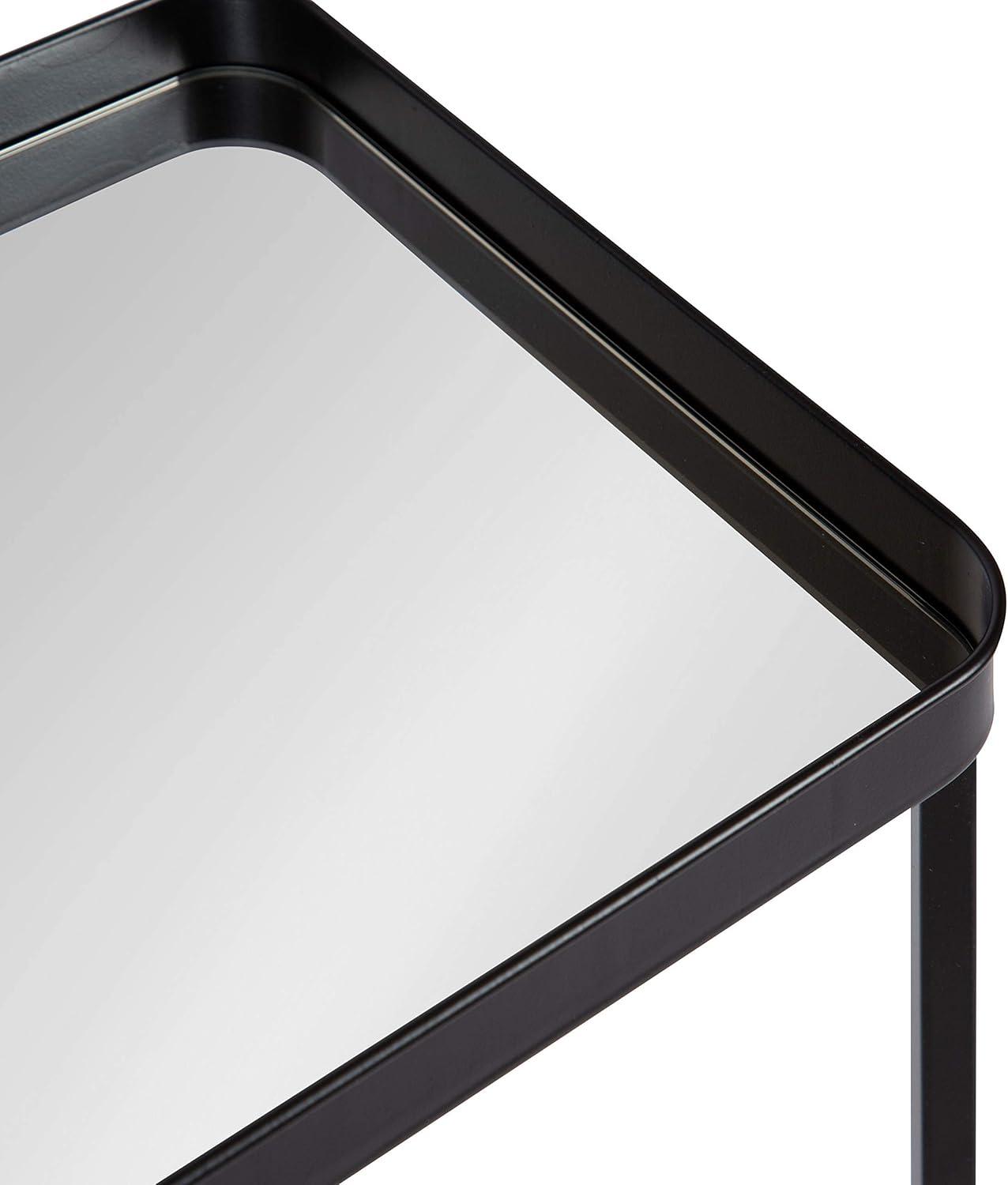 Kate and Laurel Celia Rectangle Metal Side Table, 18x12x26, Black