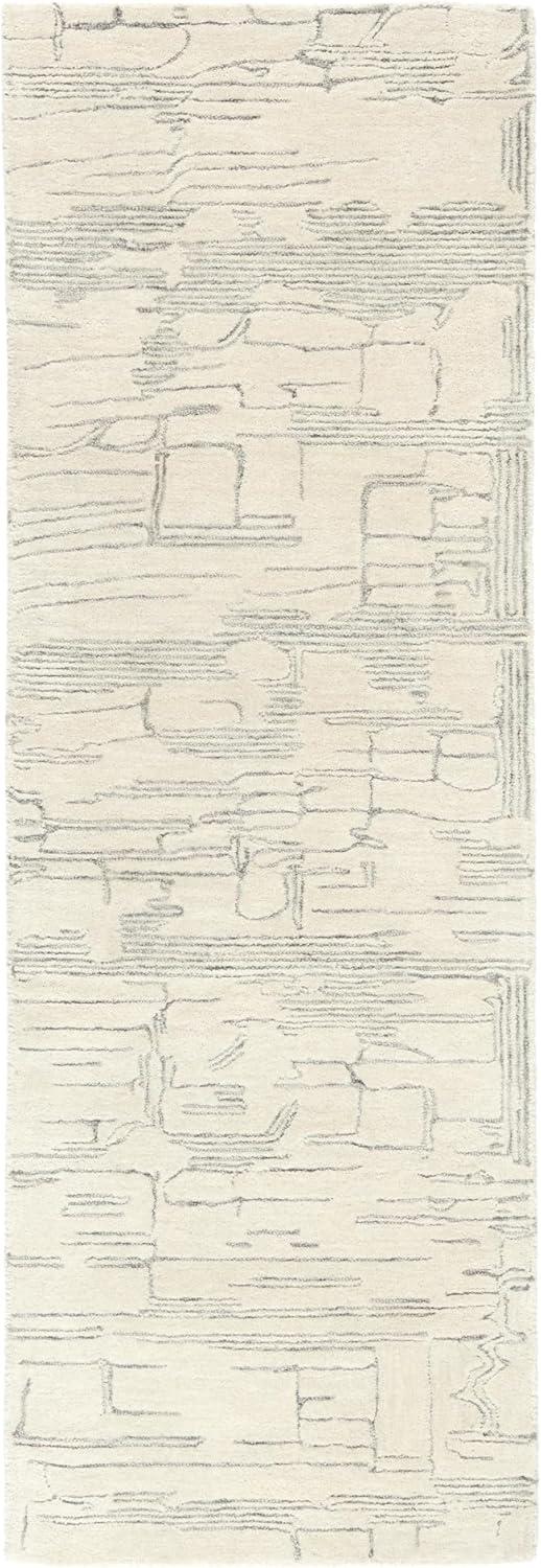 Town & Country Luxe Remin Abstract Line Art Handcrafted Area Rug Beige/Blue