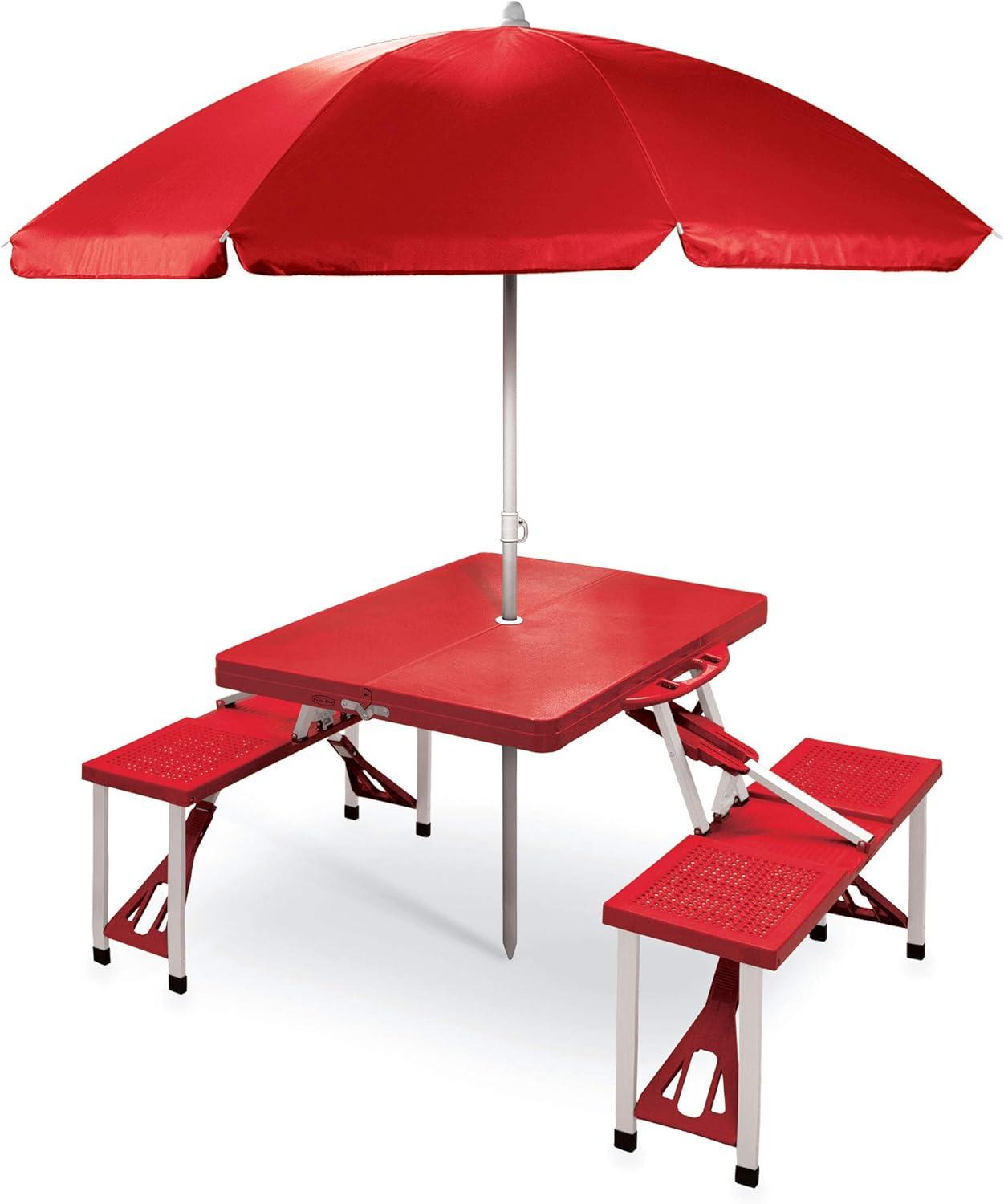 Picnic Time Red Folding Picnic Table