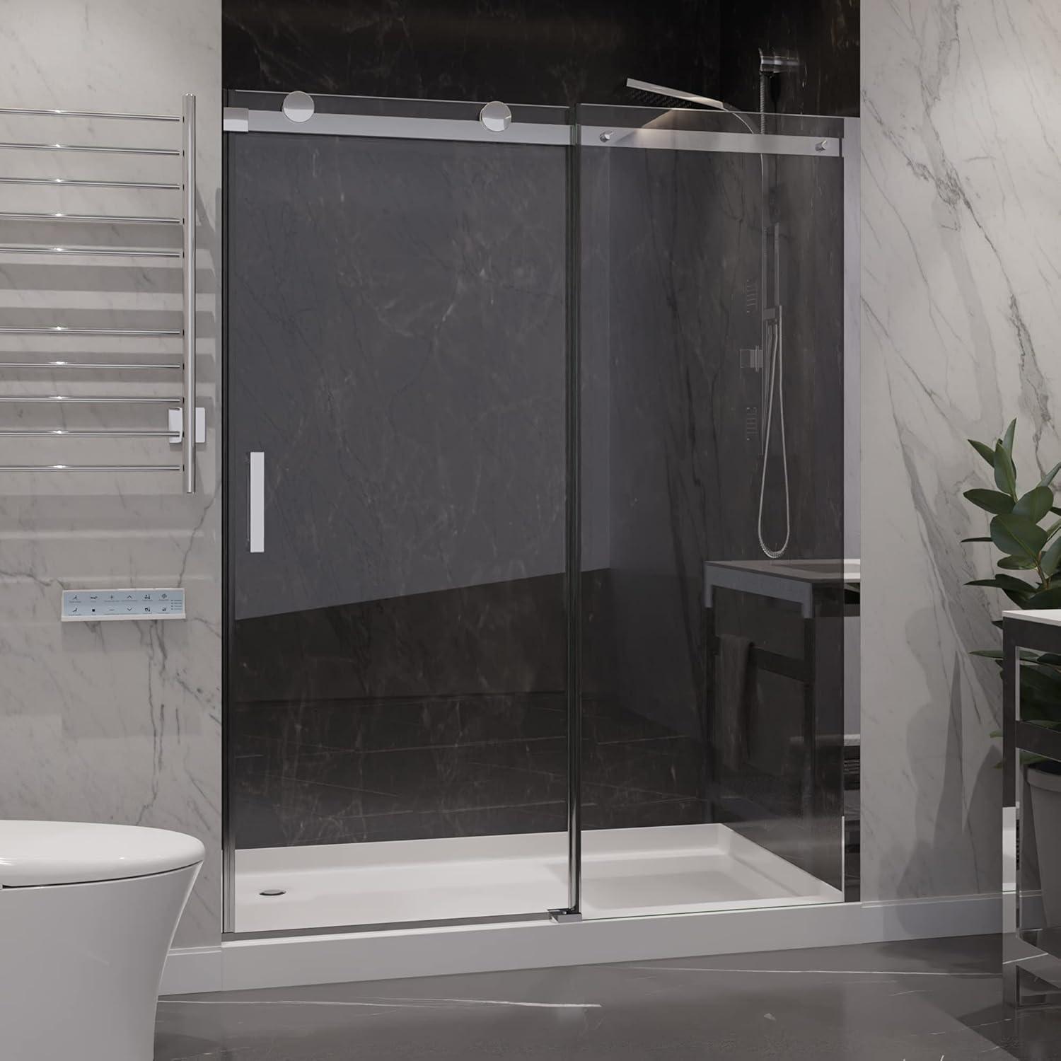 Rhodes Frameless Sliding Shower Door with Polished Chrome Handle