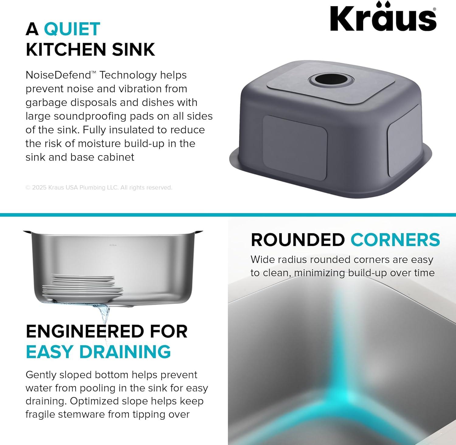 KRAUS Premier Undermount Single Bowl 18-Gauge Stainless Steel Kitchen Sink