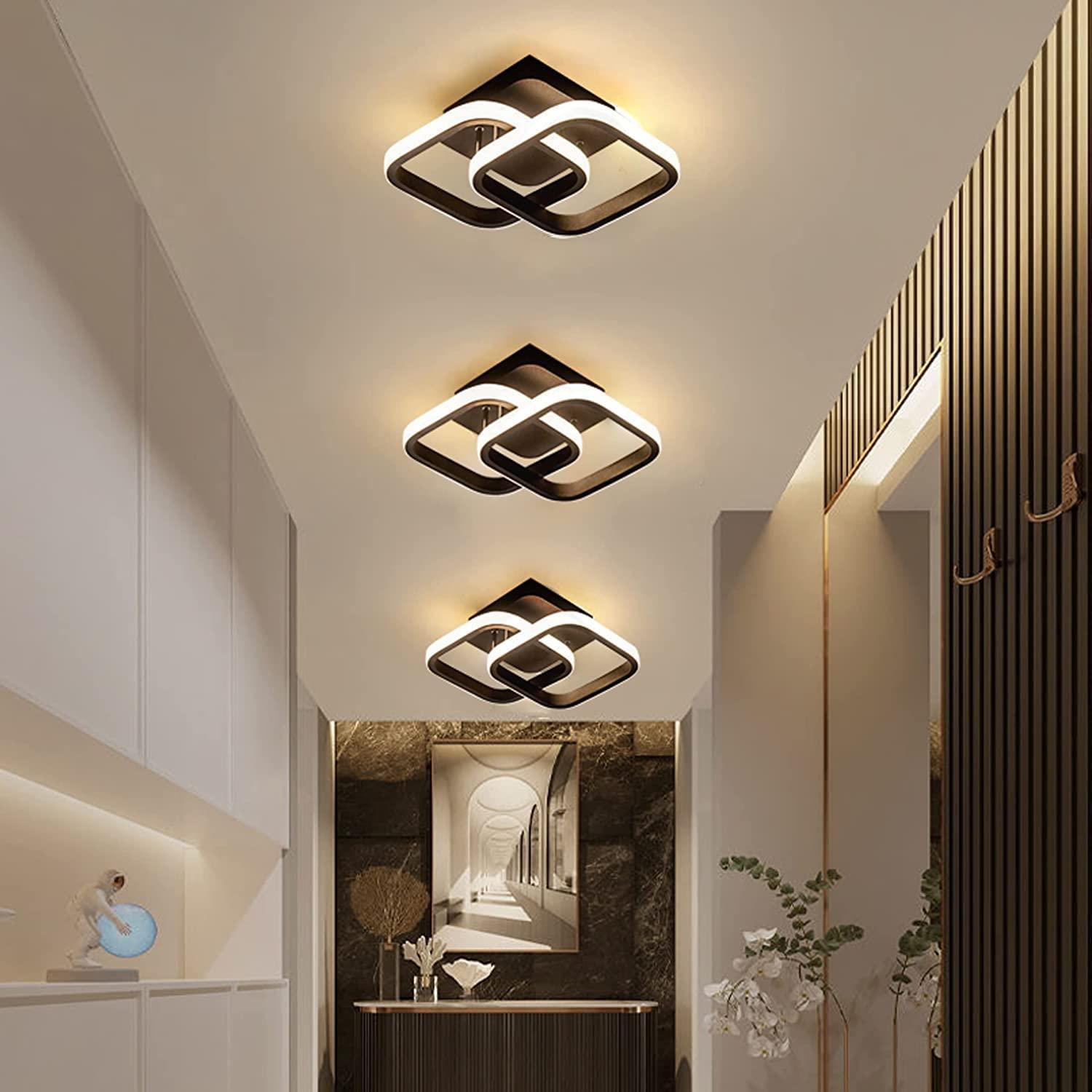 ADISUN LED Limit Lámpara de Techo LED de Montaje Empotrado de 2 Anillos Regulable con Control Remoto Lámpara de Aluminio, Blanco