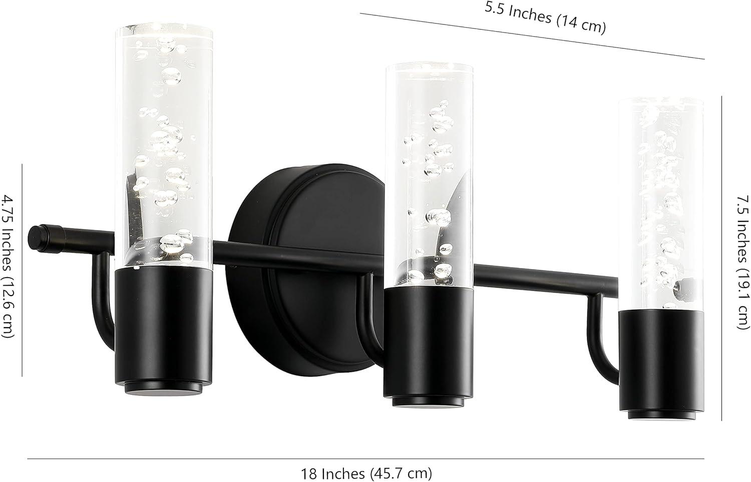 Bolha Satin Bronze 18" Minimalistic Cylinder Vanity Light with LED