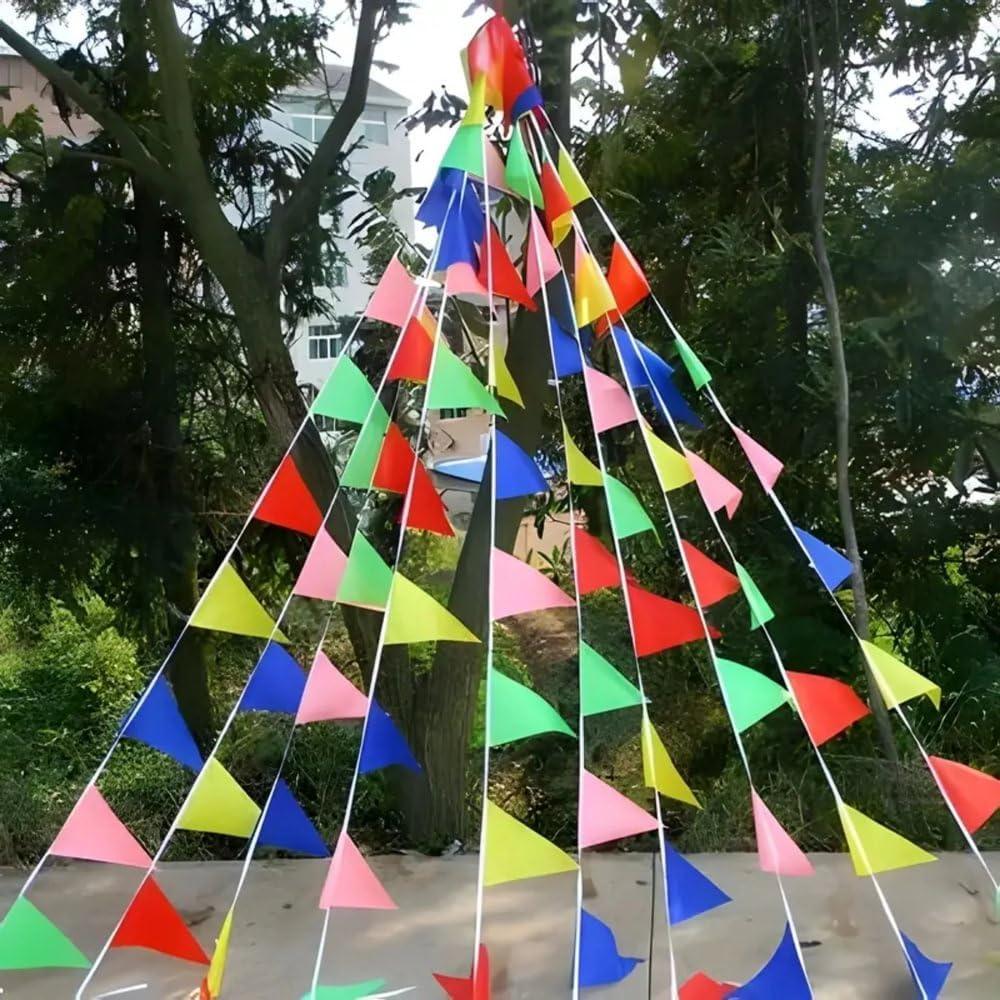 100-Foot Multicolor Pennant Banner for Party Decor