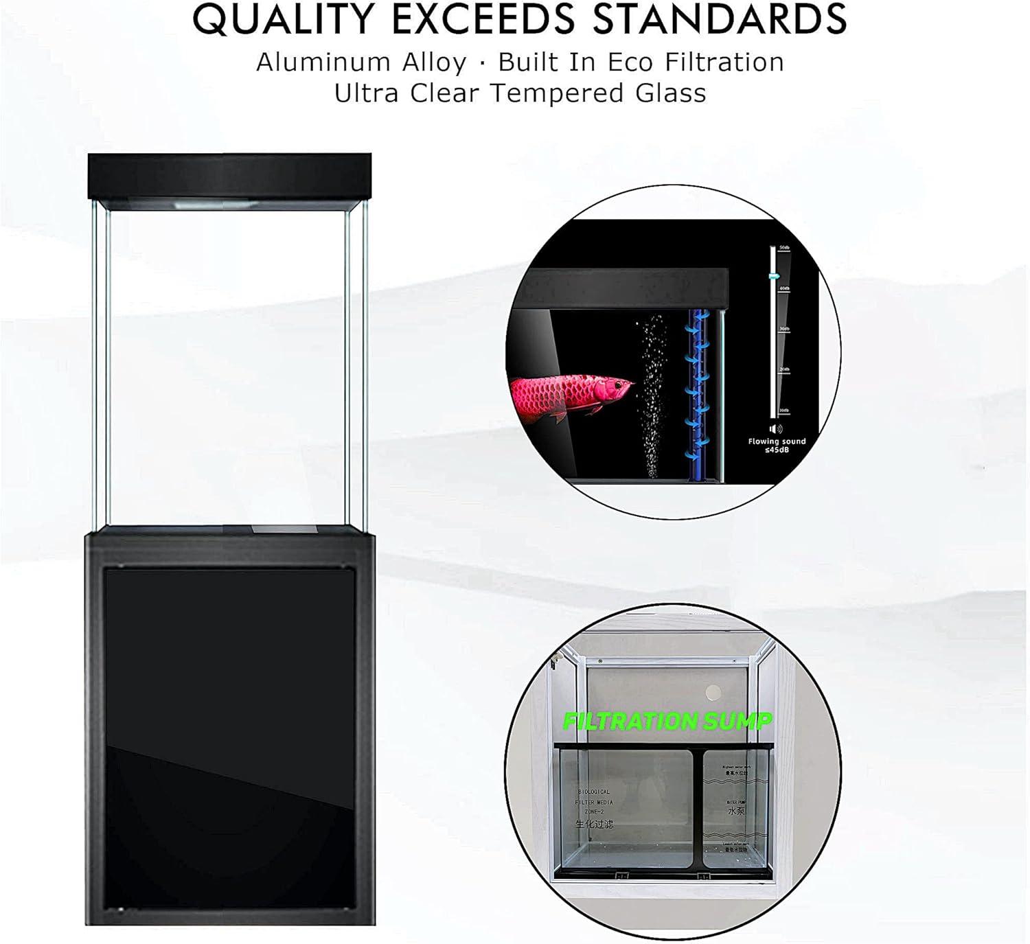 Aqua Dream 40 Gallon Tempered Glass All-in-one Aquarium Black
