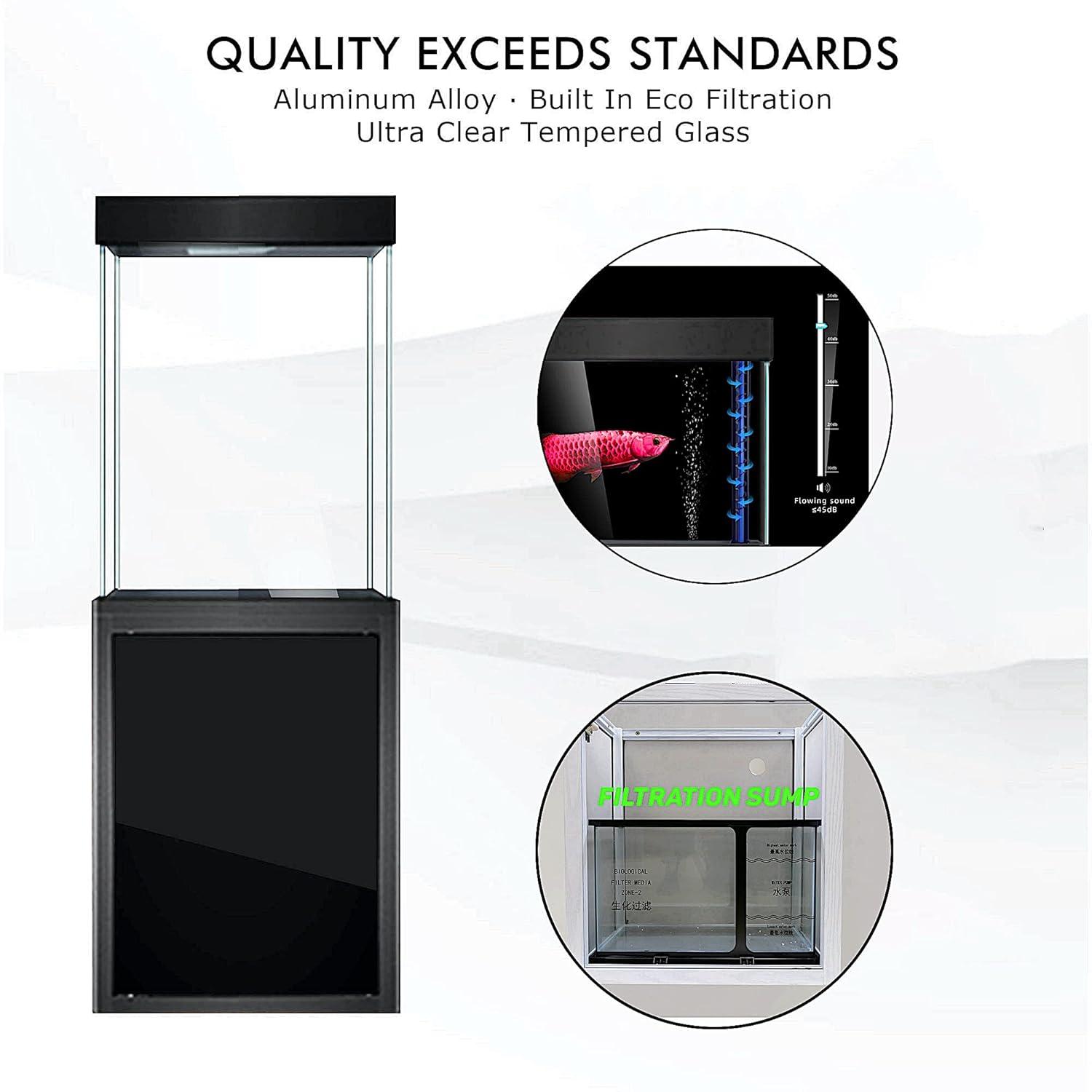 Aqua Dream 40 Gallon Tempered Glass All-in-one Aquarium Black