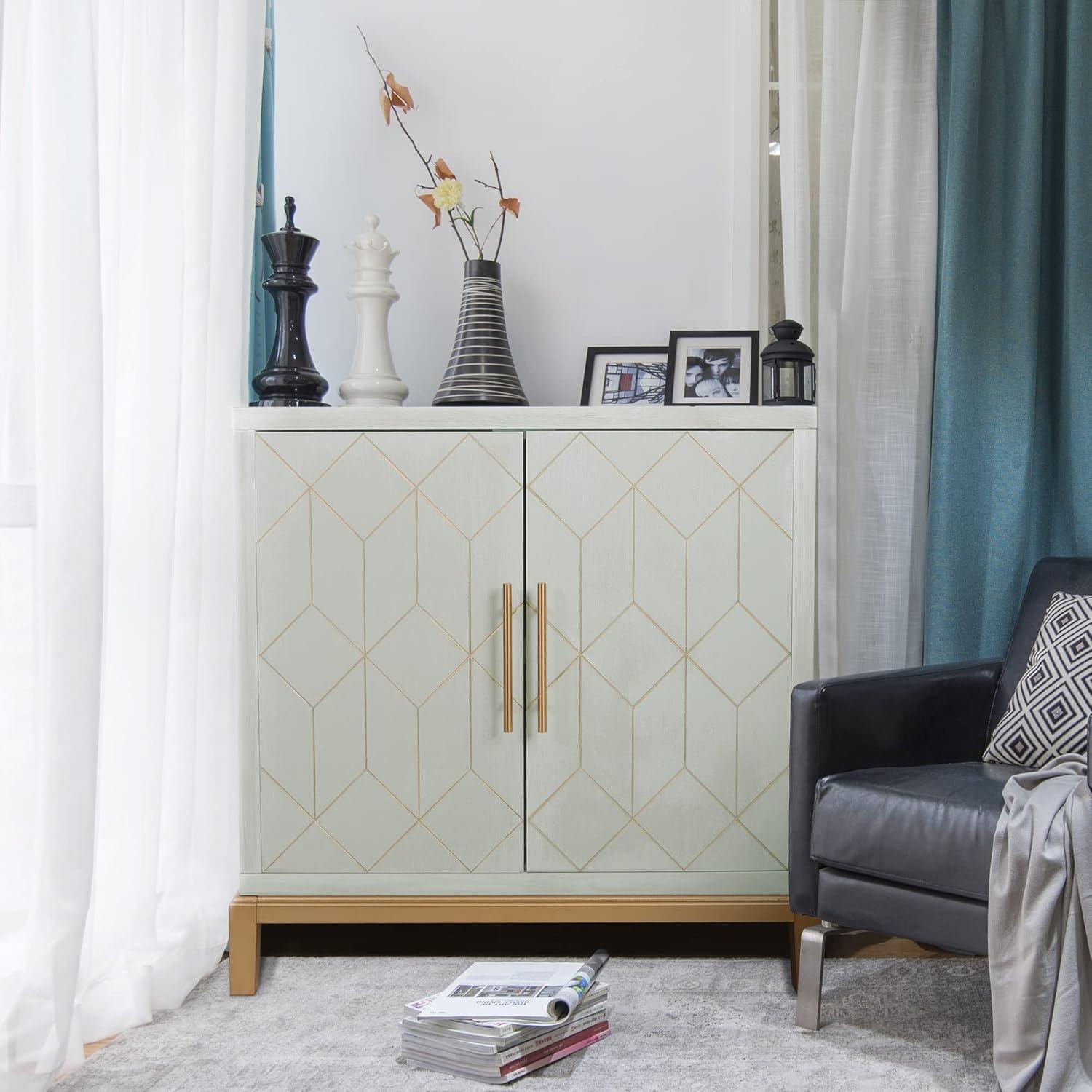 Everly Quinn Cabinet with 2 Doors, Storage Cabinet Sideboard