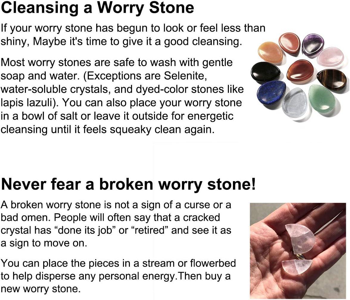 Natural Tiger's Eye Thumb Worry Stone for Anxiety Relief