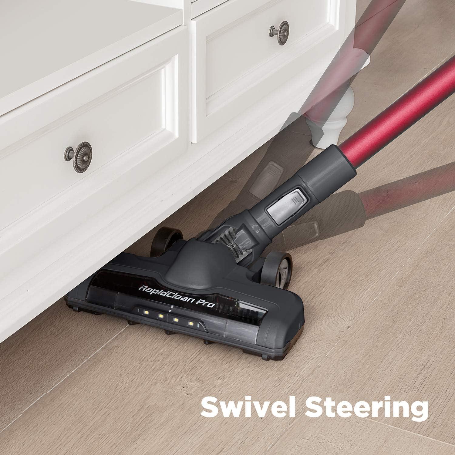 Eureka RapidClean Pro Lightweight Cordless Vacuum Cleaner  Convenient Stick and Handheld Vac  Red Black