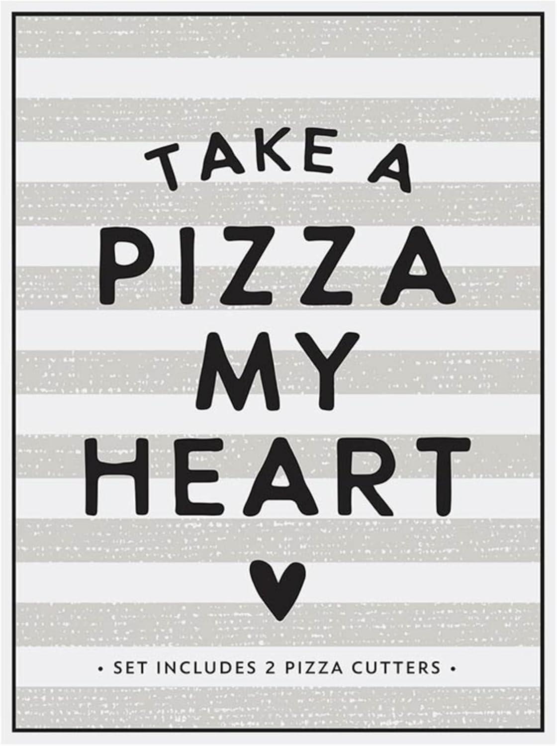 Santa Barbara Design Studio Pizza Knife and Cutter Set Gift Book Box, 2-Count, Pizza My Heart