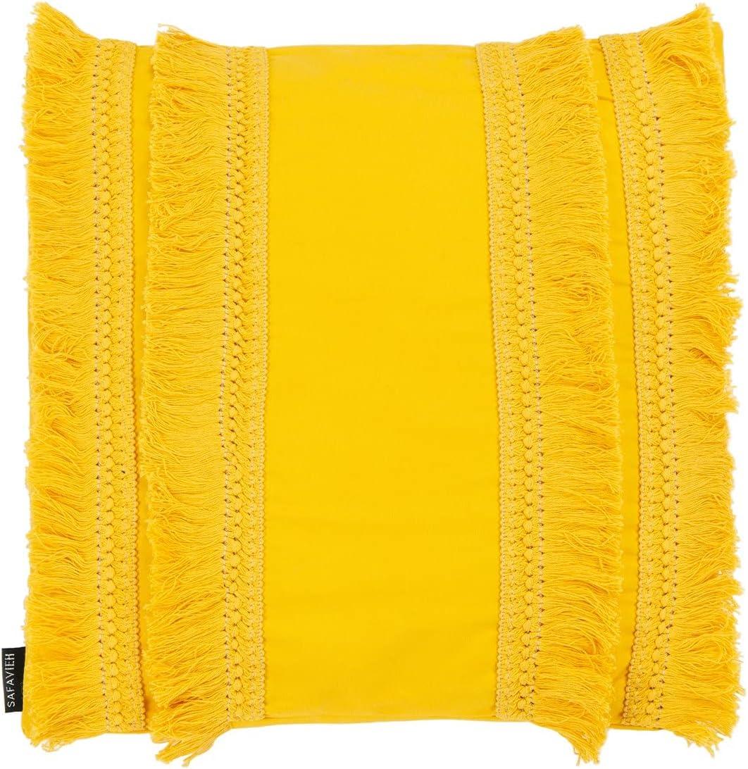 Fringed Cotton Throw Pillow