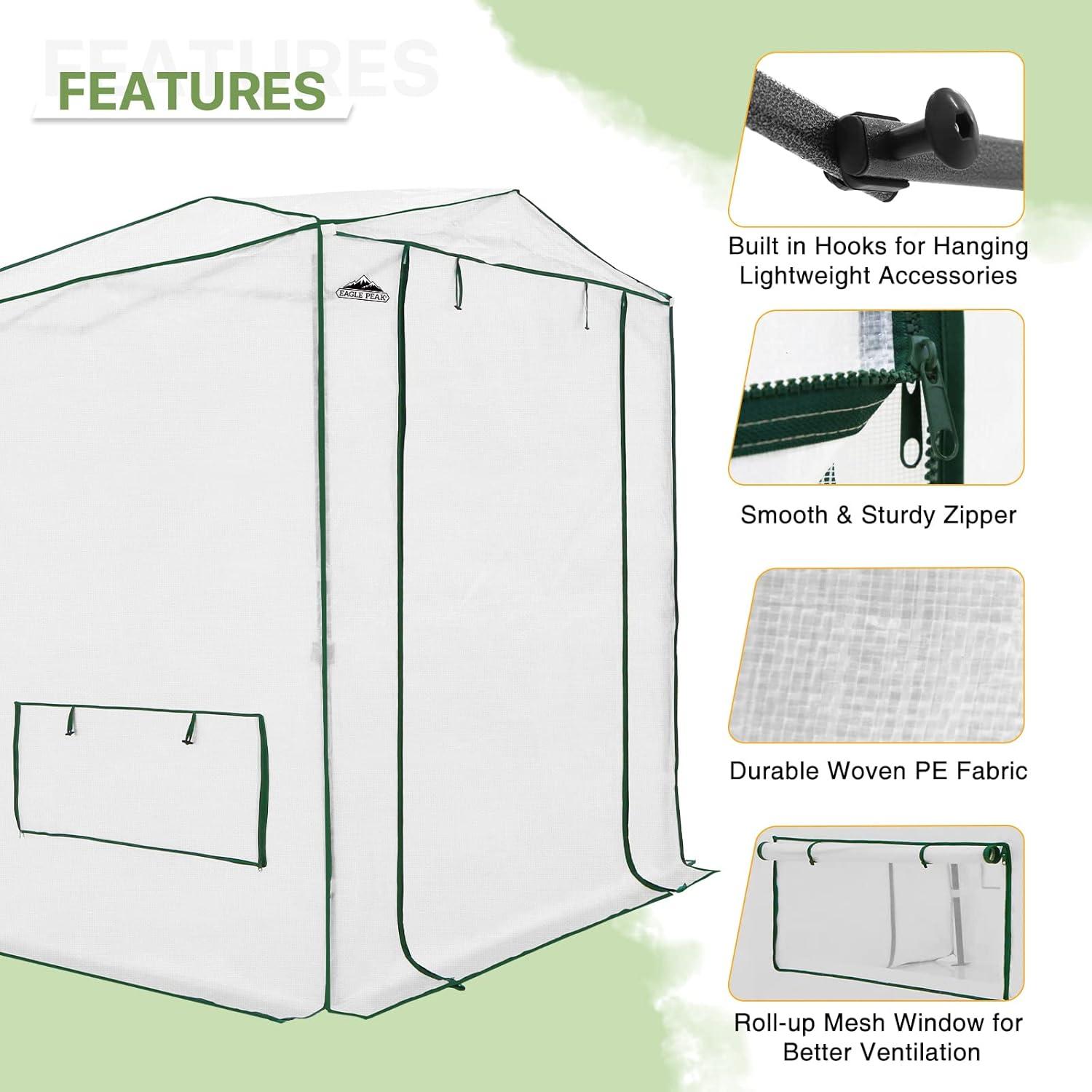 EAGLE PEAK Pop Up Greenhouse 8' W x 12' D Greenhouse