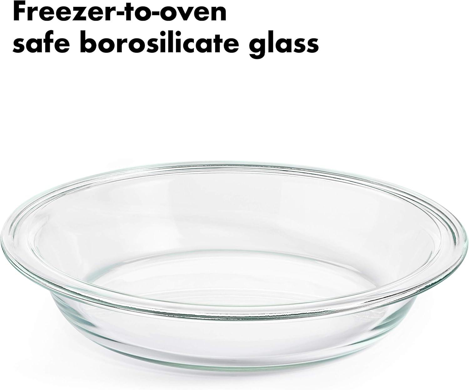 9-Inch Clear Glass Pie Plate with BPA-Free Lid