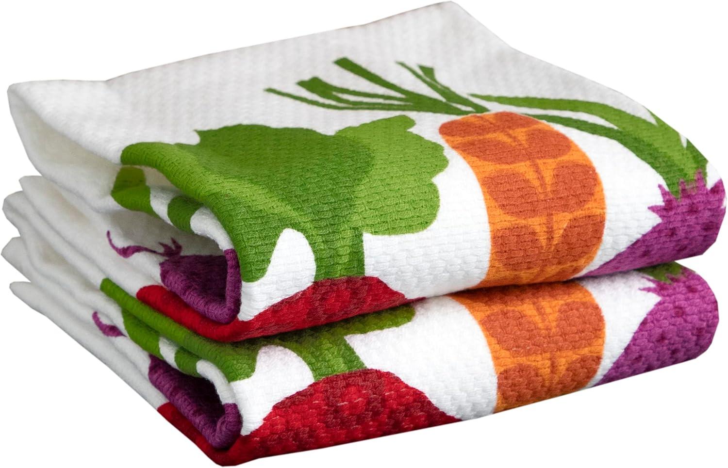 T-fal Veggies Print Dual Kitchen Dishcloth (Set of 2)