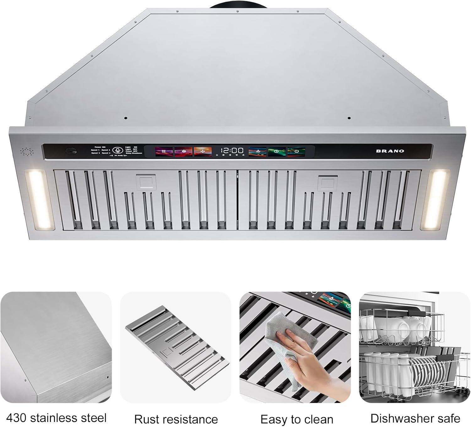 30-Inch Stainless Steel Convertible Range Hood with Charcoal Filter