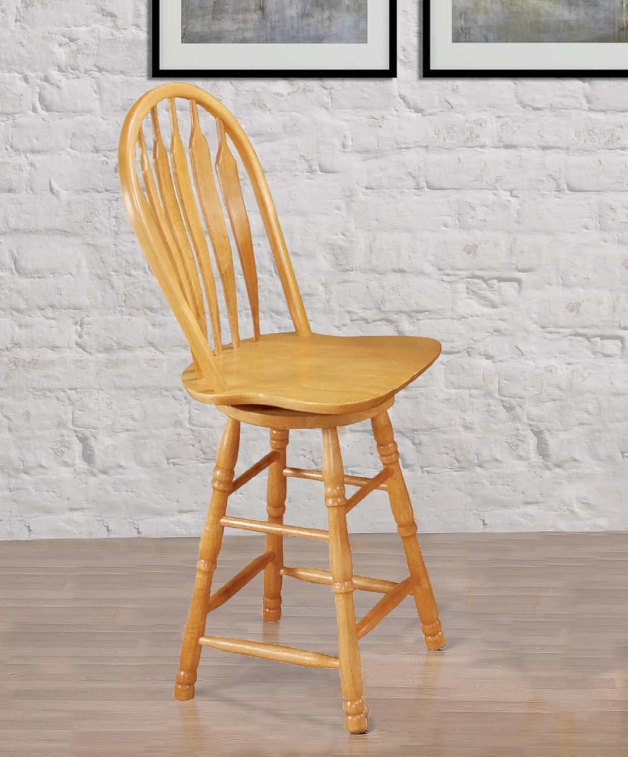 Sunset Trading Oak Selections 24" Swivel Barstool/Counter Stool Solid Wood