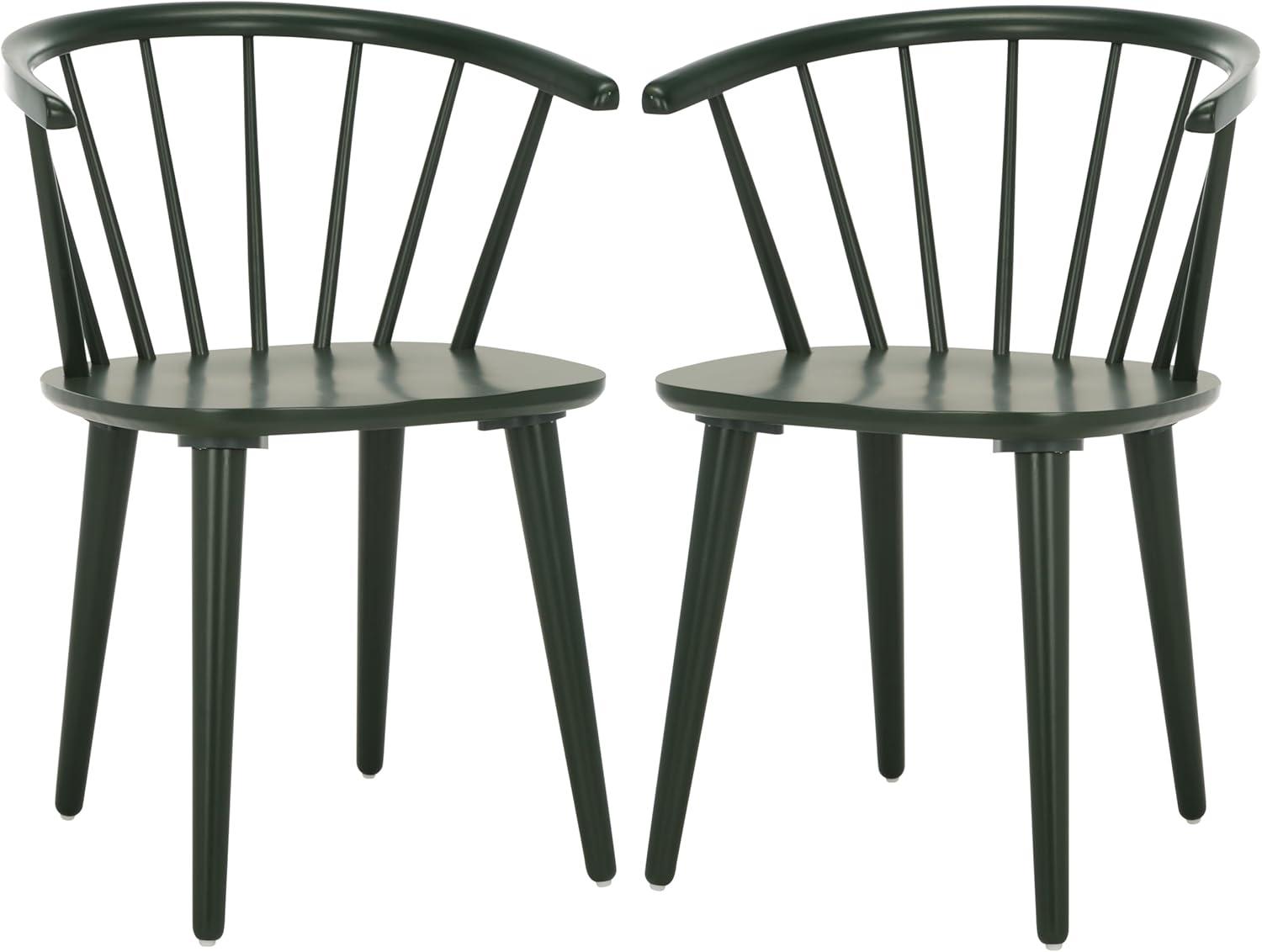 SAFAVIEH Blanchard Contemporary Wood Solid Dining Bistro Chair, Garden Green (Set of 2)