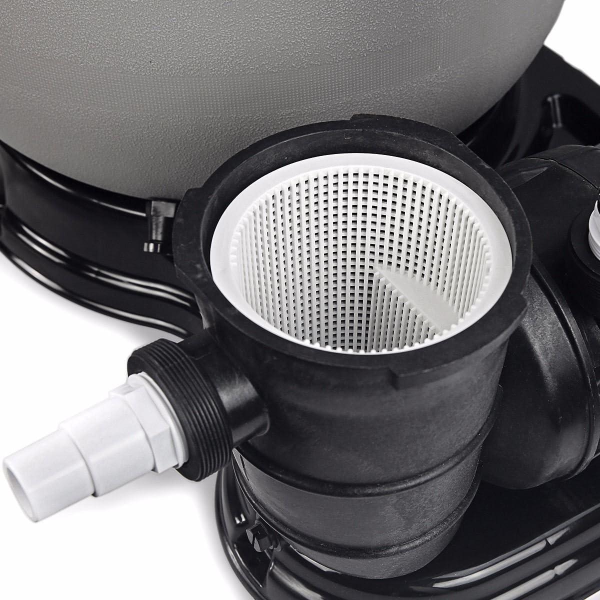 XtremepowerUS 19" Sand Filter Pump, 4500GPH,  With 1.5HP Pool Pump For Above Ground Pools, With 5-Way Multi-Port Valve & Strainer Basket, For Domestic & Commercial Pools