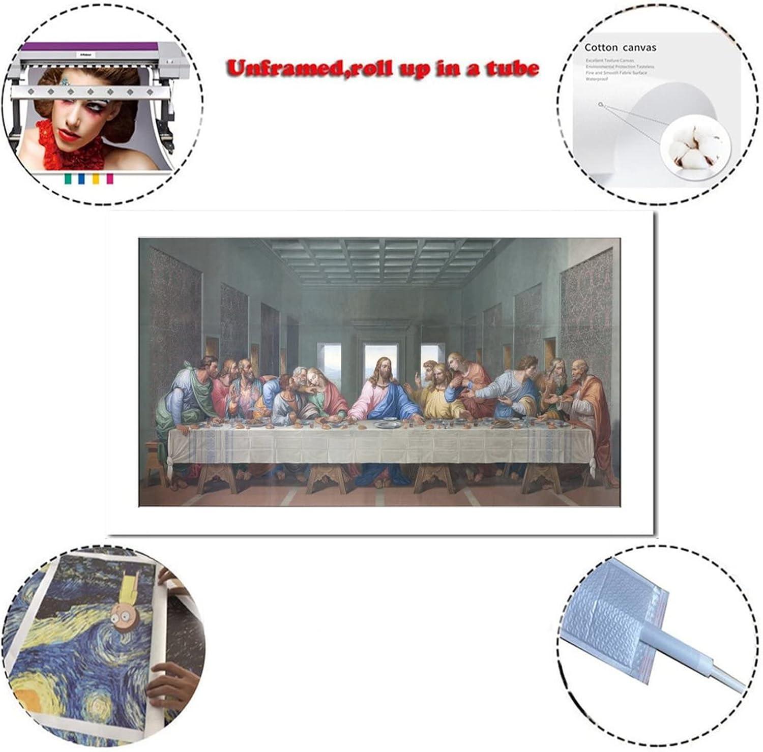SYDposter The Last Supper Christian Wall Decor Christian Art Jesus Decor Jesus Wall Decor Religious Picture Leonardo Da Vinci Last Supper Wall Art Christian Canvas Wall Art for Dining Room10*18