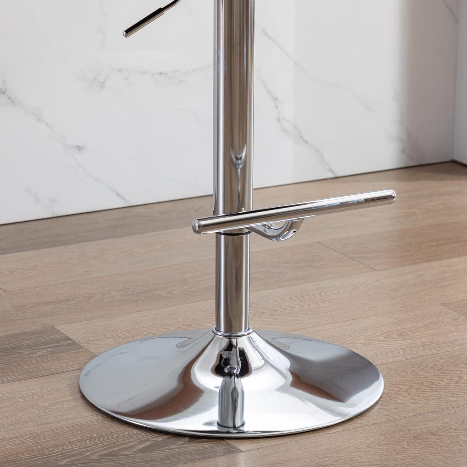 Velvet Bar Stools Set of 2, Counter Height Barstools with Low Back, Swivel Bar Stool for Kitchen Island, Pub (Black)