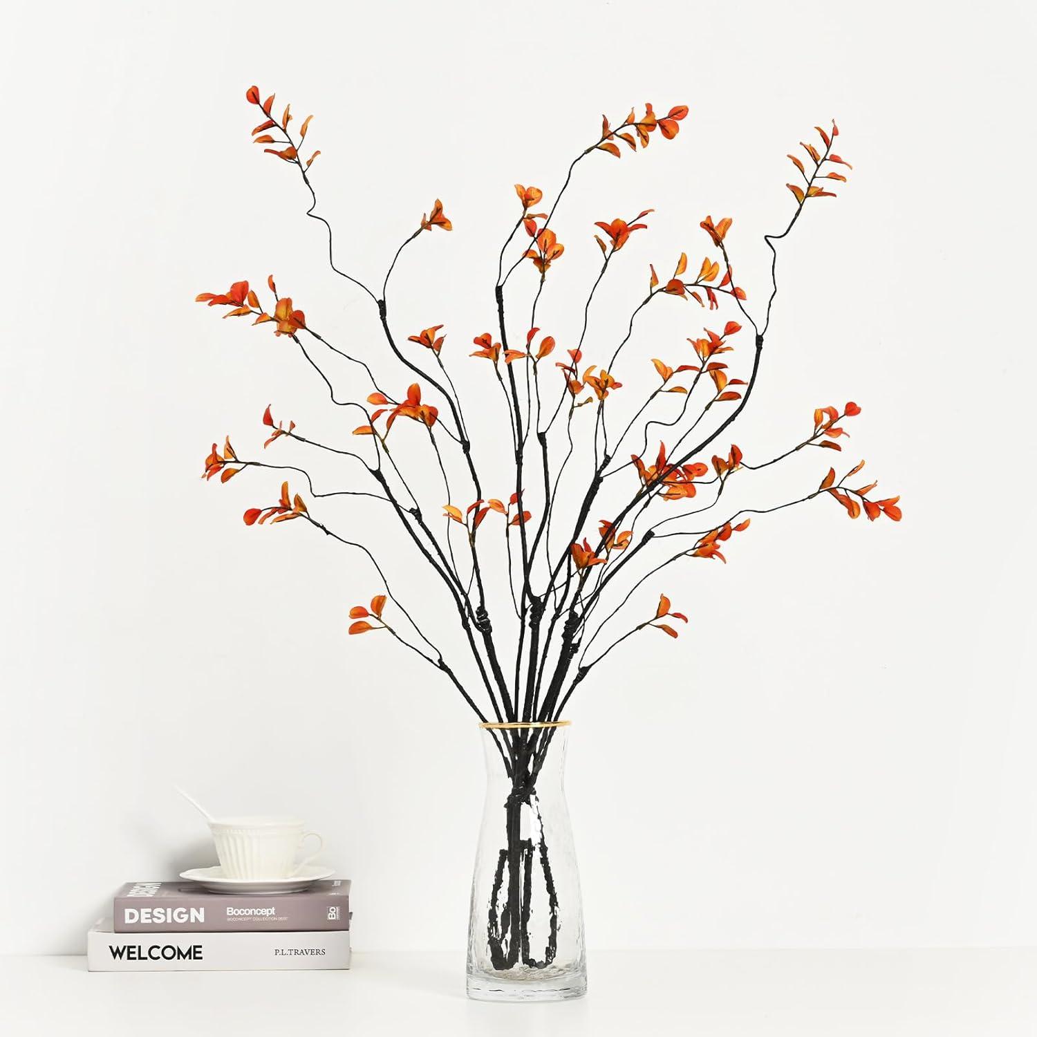 3pcs Artificial Ficus Branches - Lifelike Greenery for Vase | Faux Eucalyptus Banyan Twig Plants for Home, Wedding & Office Decor -