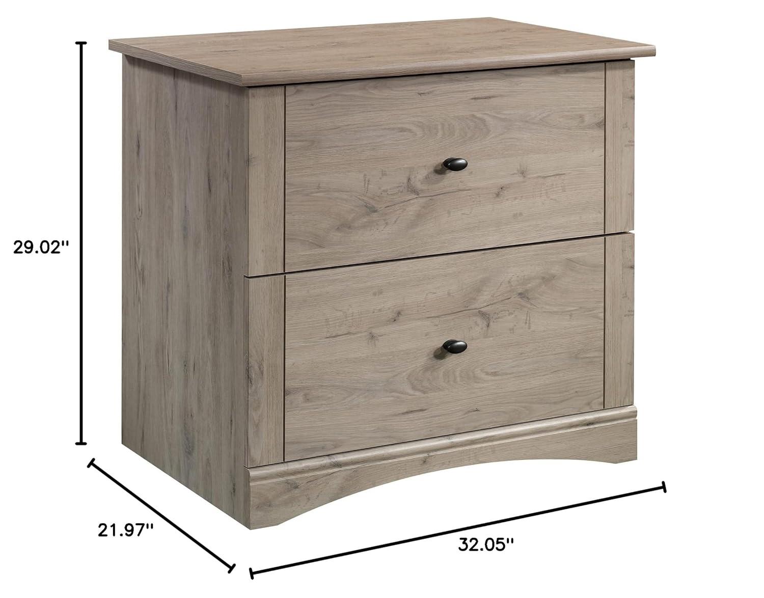 2 Drawer Lateral File Cabinet Laurel Oak - Sauder: Full Extension, Legal/Letter Size, Interlocking