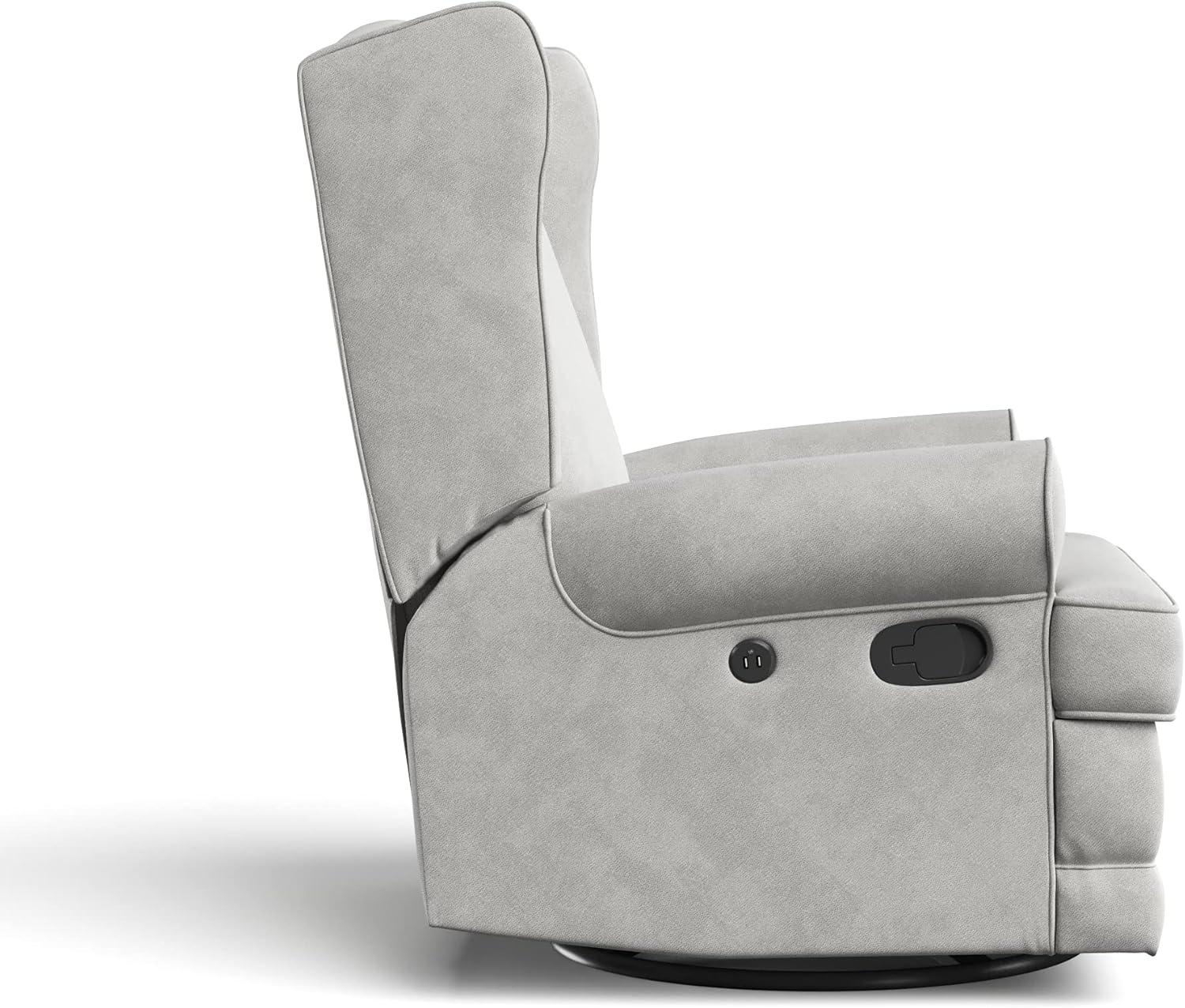 Serenity Swivel Reclining Glider Rocking Chair with USB