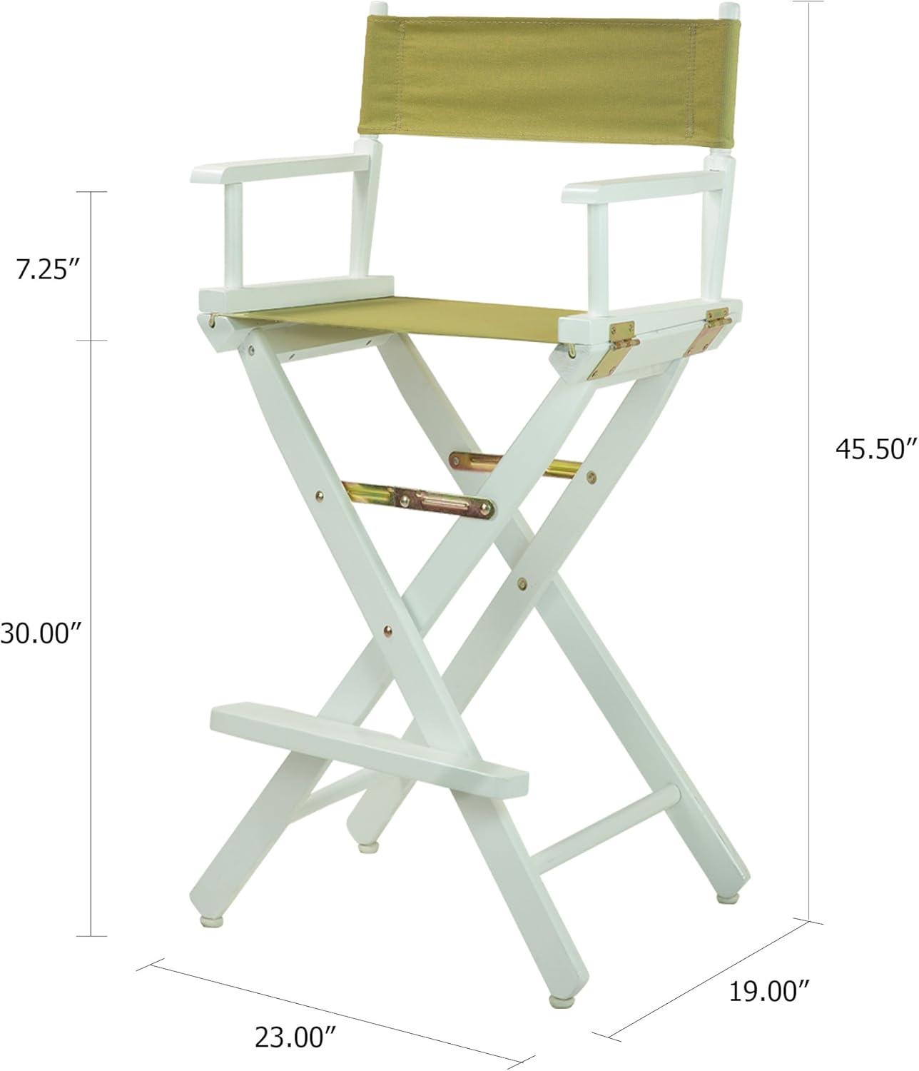 "30" Director's Chair White Frame-Olive Canvas"