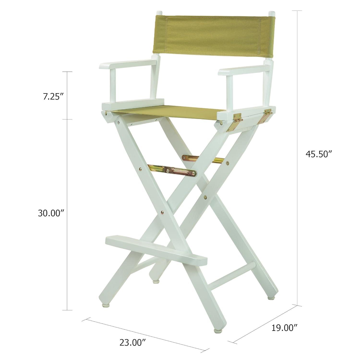"30" Director's Chair White Frame-Olive Canvas"