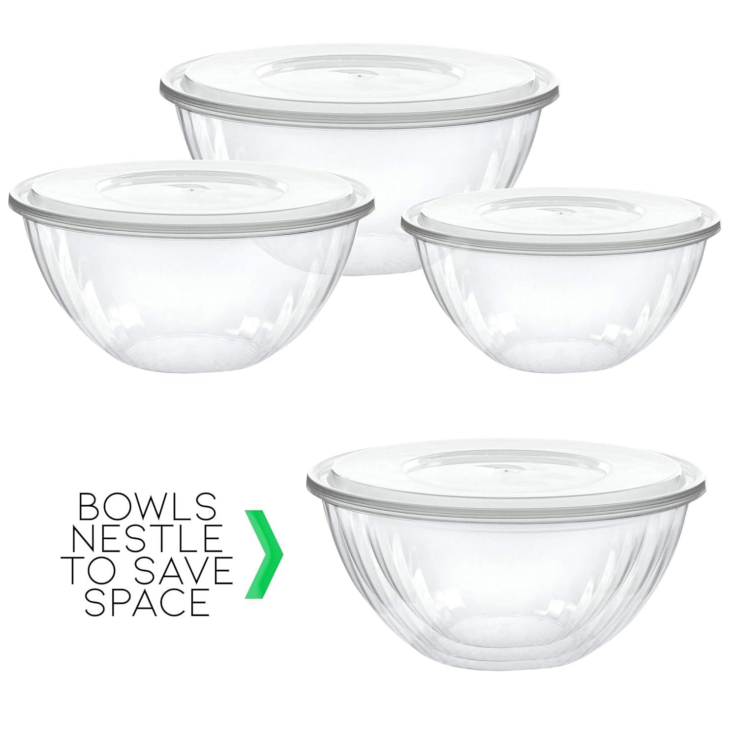 PLASTICPRO Plastic Bowls with Lids 48 oz Disposable Containers with Lids, 2 Pack