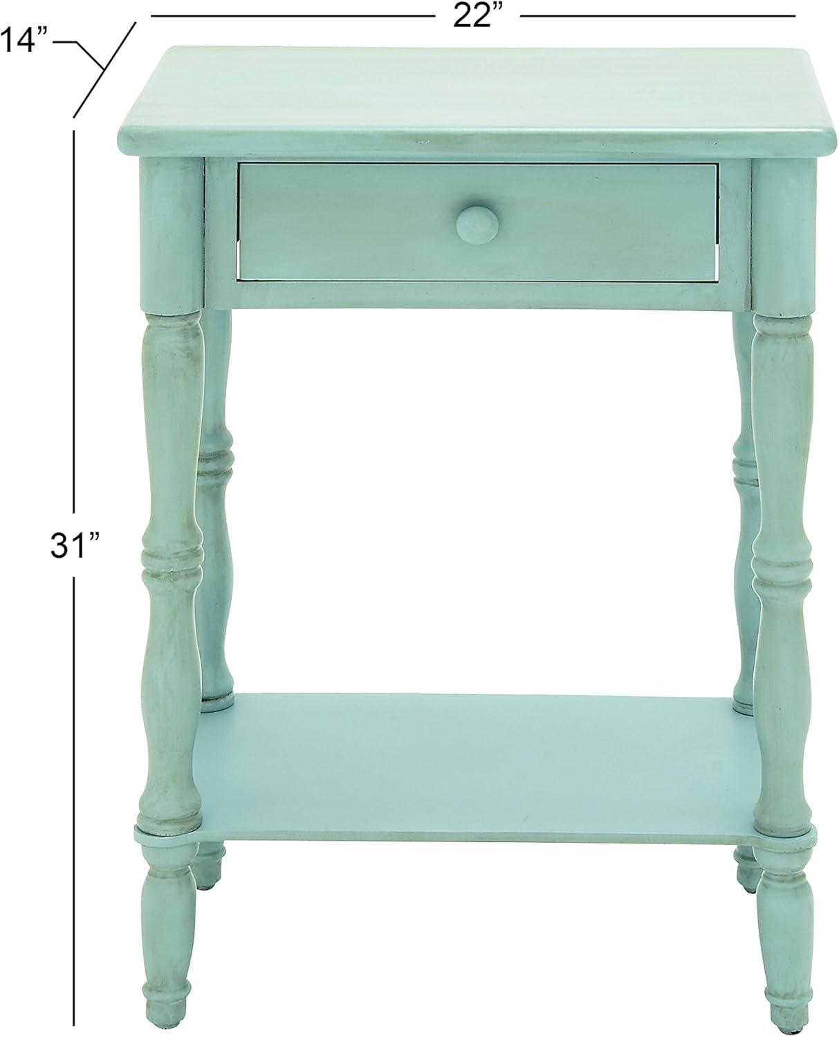 Wood Traditional Accent Table Gray/Blue - Olivia & May