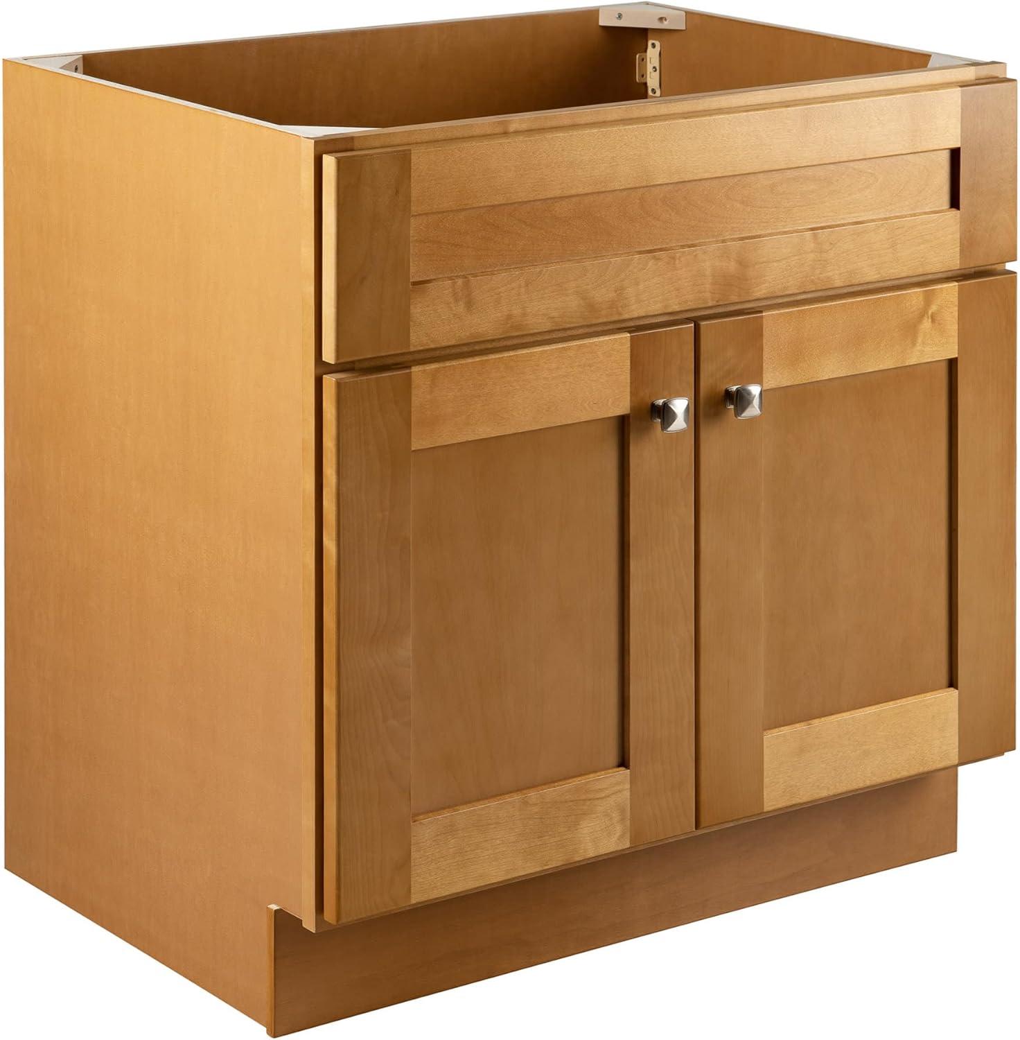 Design House 587121 Brookings 30x21 Unassembled Modern 2-Door Shaker Bathroom Vanity Cabinet Only, Modern Birch