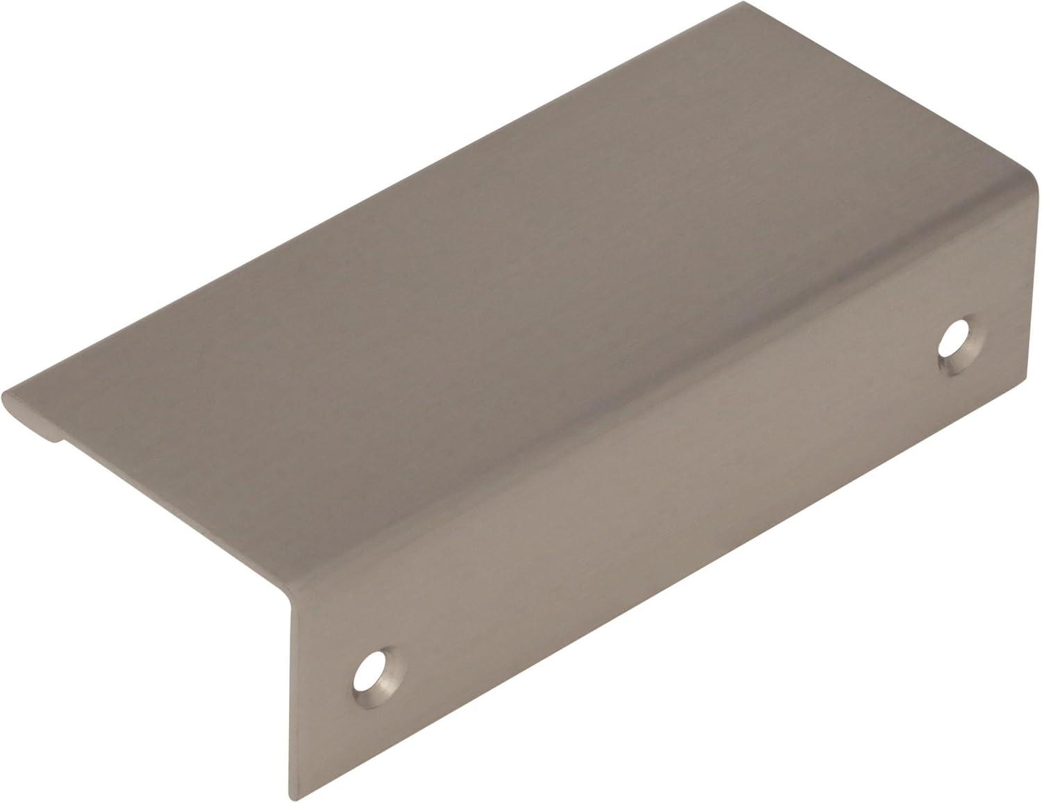 Brushed Nickel Modern Finger Cabinet Pull with Mounting Hardware