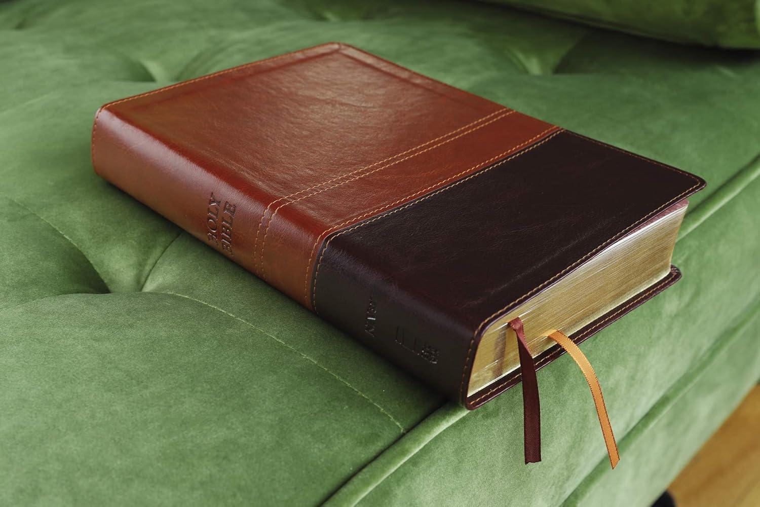 NIV, Reference Bible, Giant Print, Imitation Leather, Brown, Red Letter Edition, Comfort Print - Large Print by  Zondervan (Leather Bound)