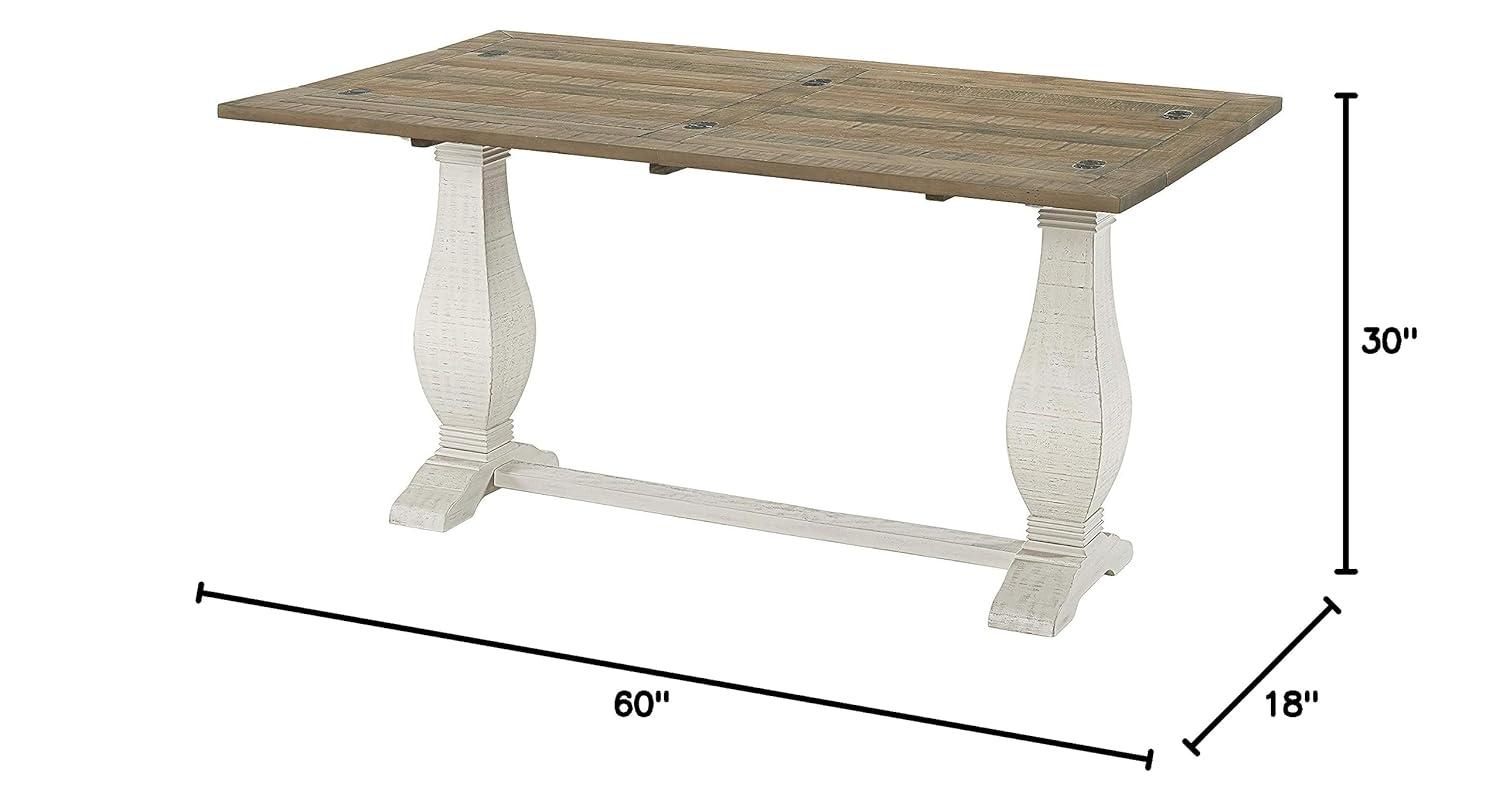 Martin Svensson Home Napa Solid Wood Flip Top Sofa Table White Stain and Natural
