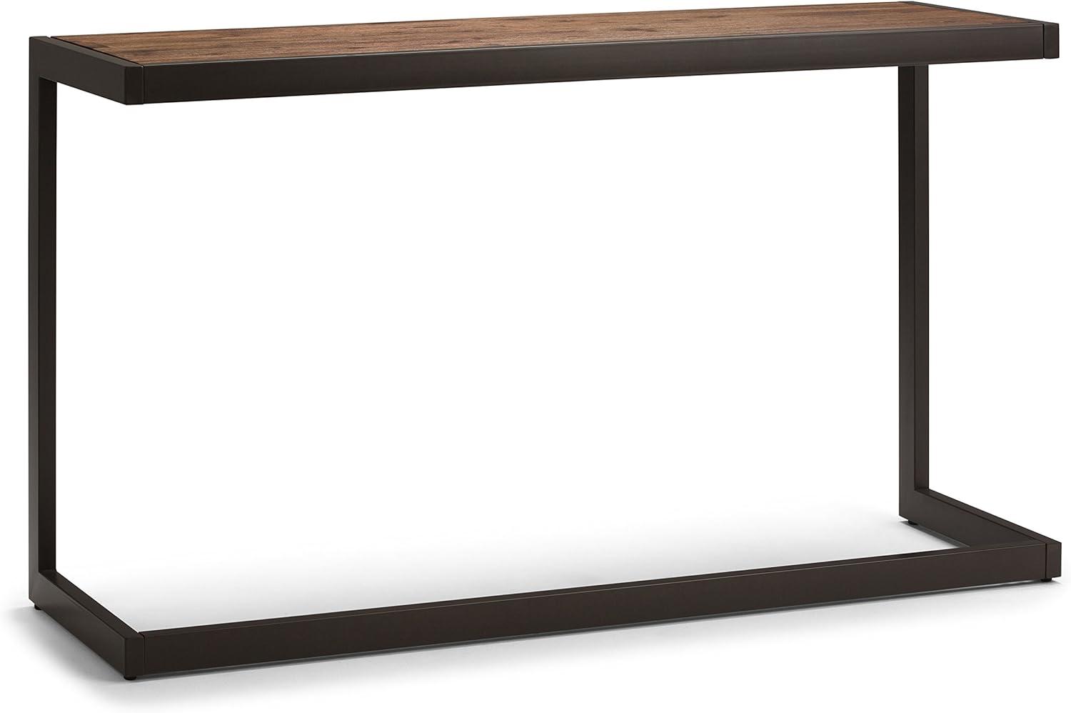 Erina 52" Rustic Natural Aged Brown Solid Acacia & Metal Console Table