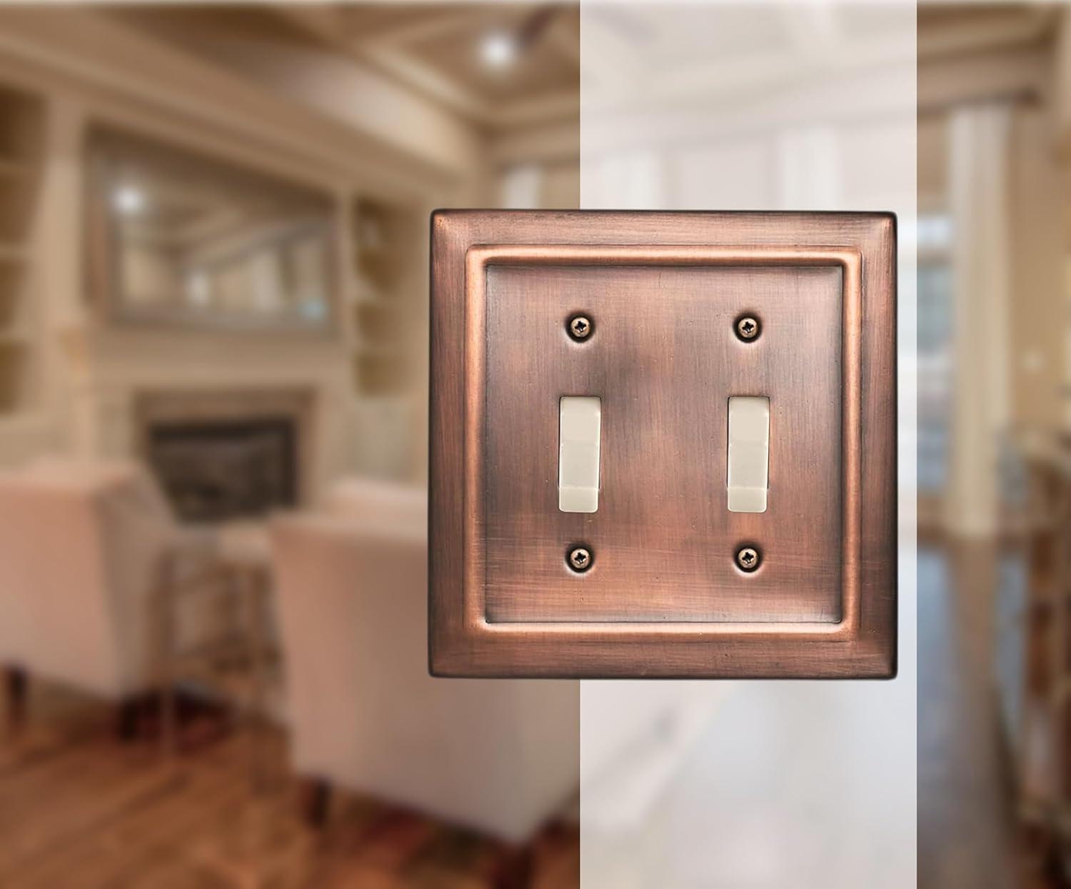 Monarch Abode Architectural 2 - Gang Toggle Light Switch Standard Wall Plate (Set of 2)