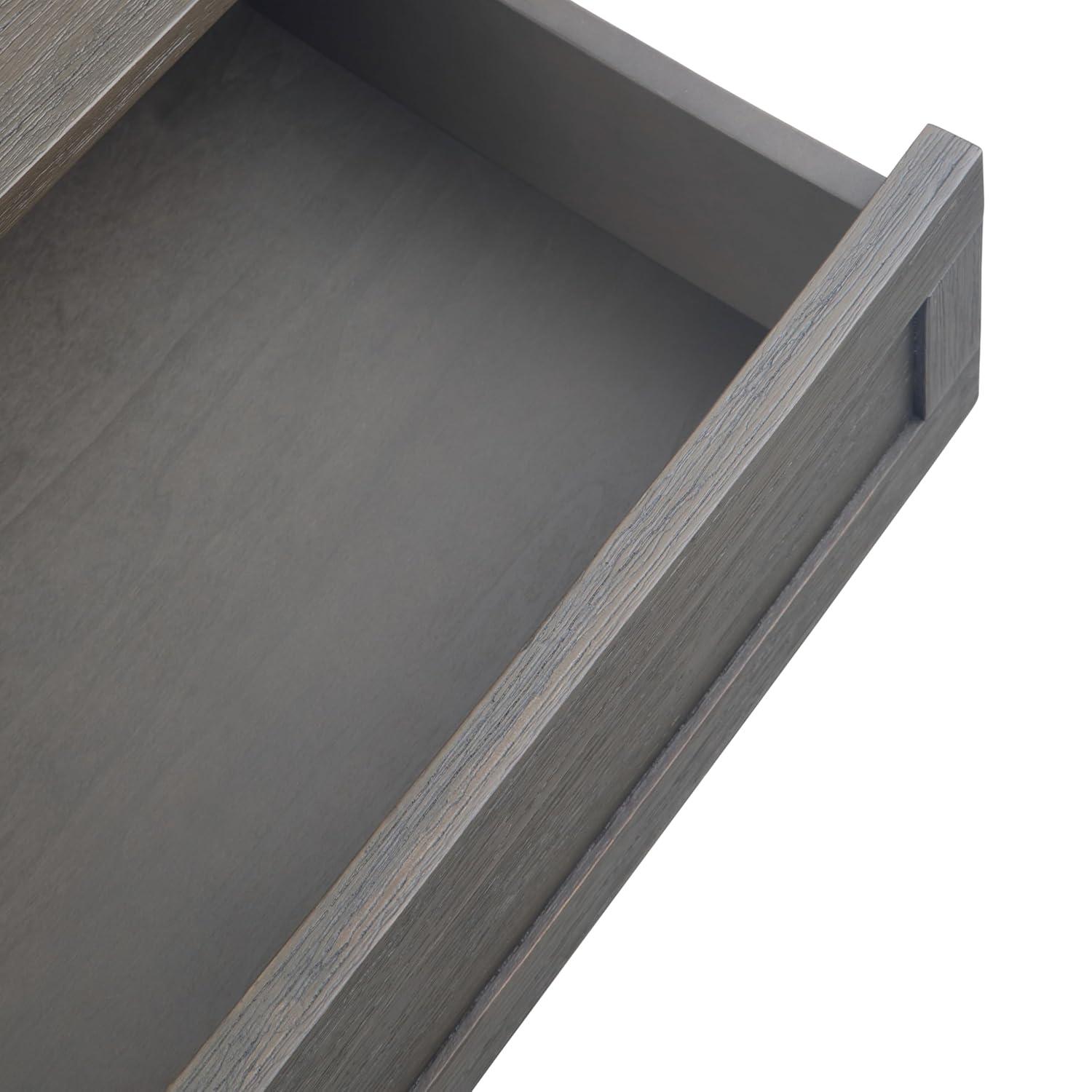 Simpli Home Monroe 38"W Solid Acacia Rustic Square Coffee Table with Large Drawer and Open Shelf