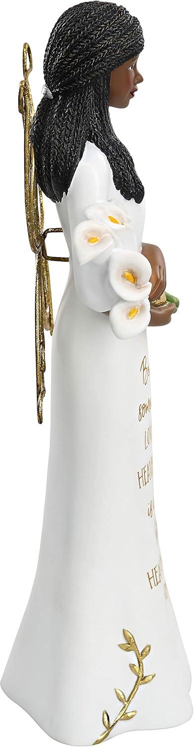 Pavilion Gift Company Pavilion - Because Someone We Love is in Heaven - 7.5 Inch Collectible in Memory Ebony Angel Figurine, White