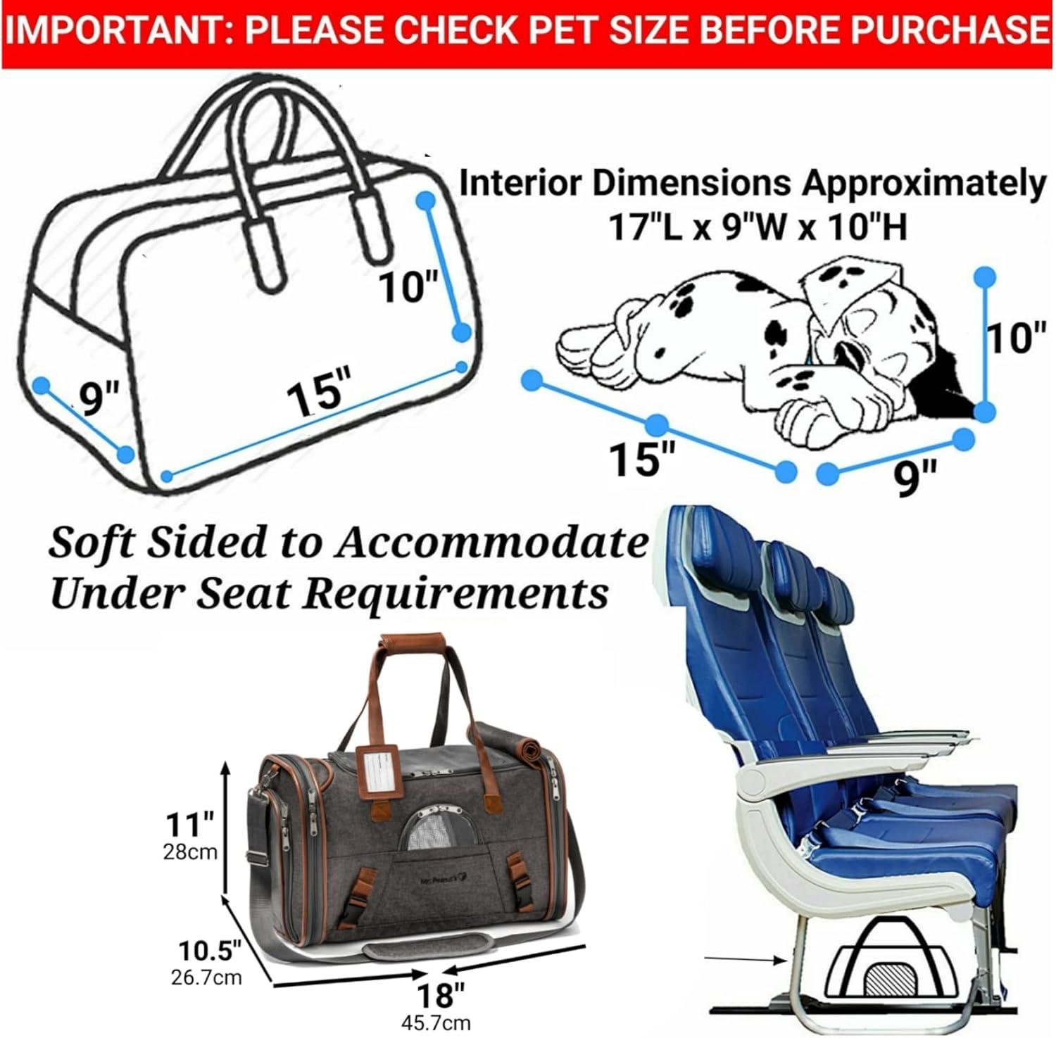 Gold Series Airline Approved Tote - Low Profile, Soft Sided Premium Pet Carrier