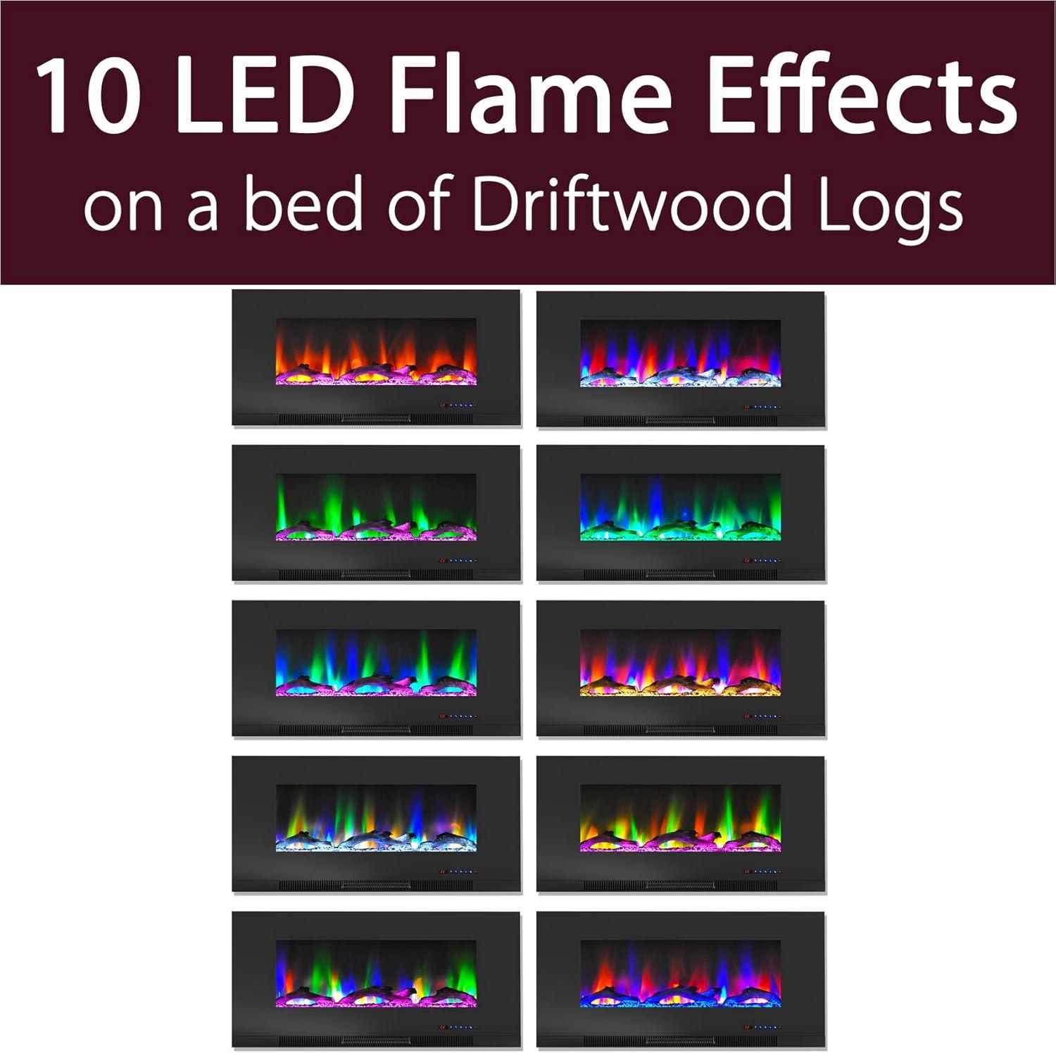 Cambridge Cambridge Wall Mount Electric Fireplace Heater with Remote Control for Indoor Use in Living Room, Bedroom, Home Office