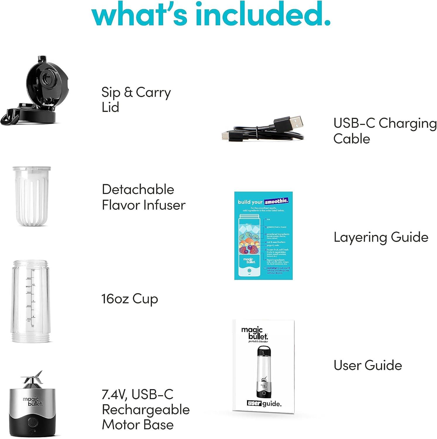 Magic Bullet MBPB50100 Silver Portable Blender