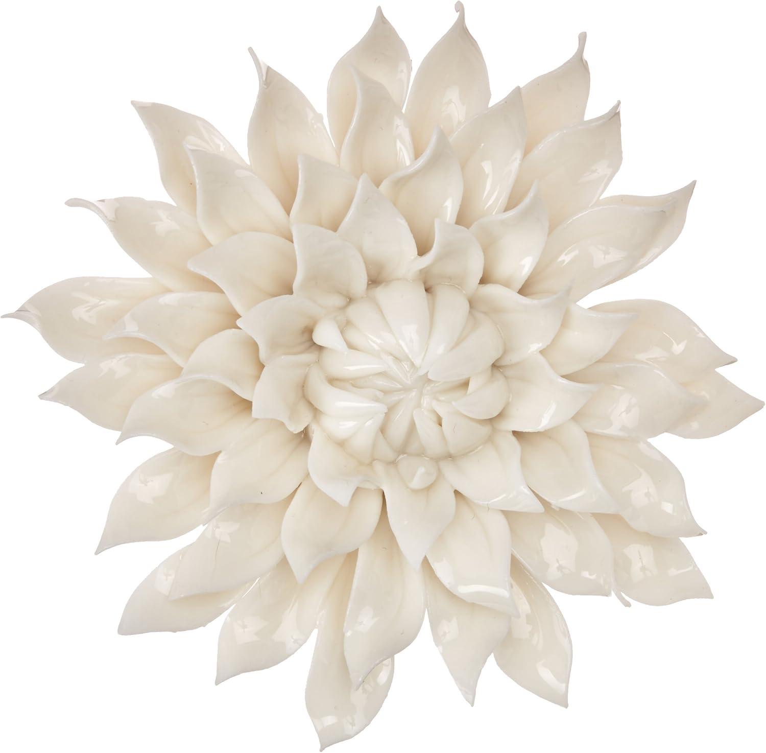 Blossoming Spring 3.5" White Ceramic Wall Decor