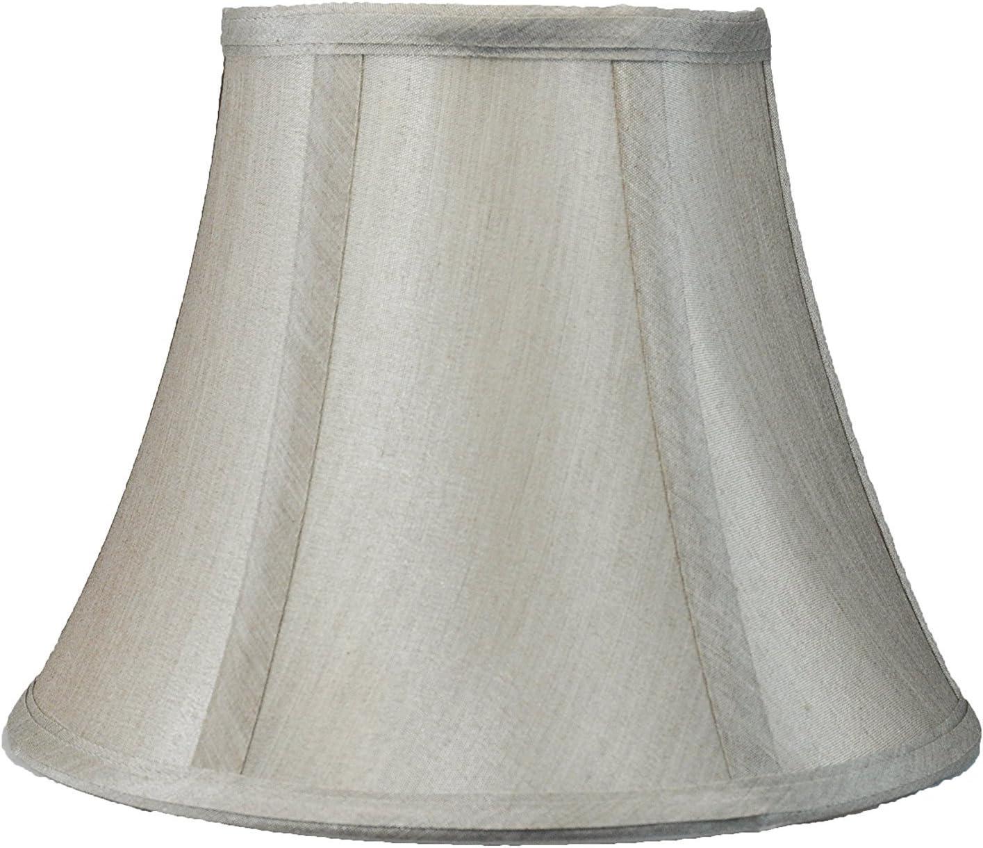 Faux Silk Bell Lamp Shade, 5 inch Top, 9 inch Bottom, 7 inch Slant Champagne Single