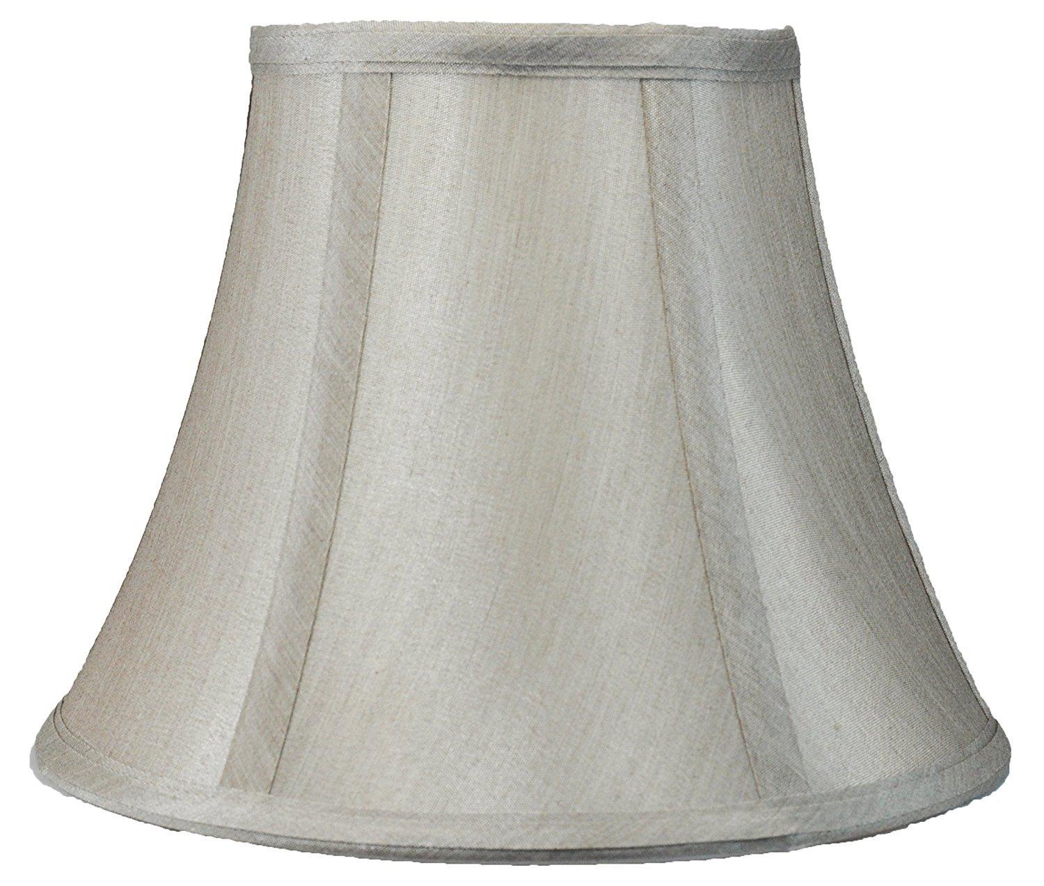 Faux Silk Bell Lamp Shade, 5 inch Top, 9 inch Bottom, 7 inch Slant Champagne Single