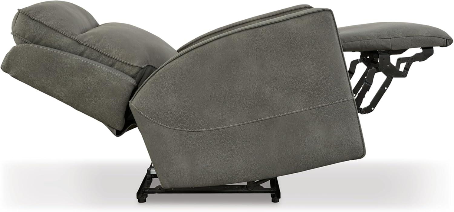 Slate Gray Microfiber Power Recliner with Adjustable Headrest