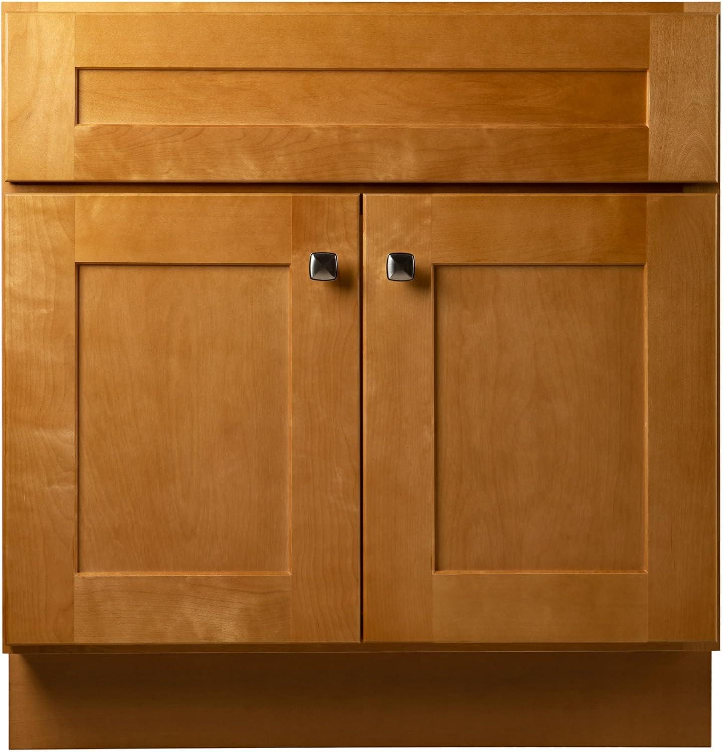 Design House 587121 Brookings 30x21 Unassembled Modern 2-Door Shaker Bathroom Vanity Cabinet Only, Modern Birch