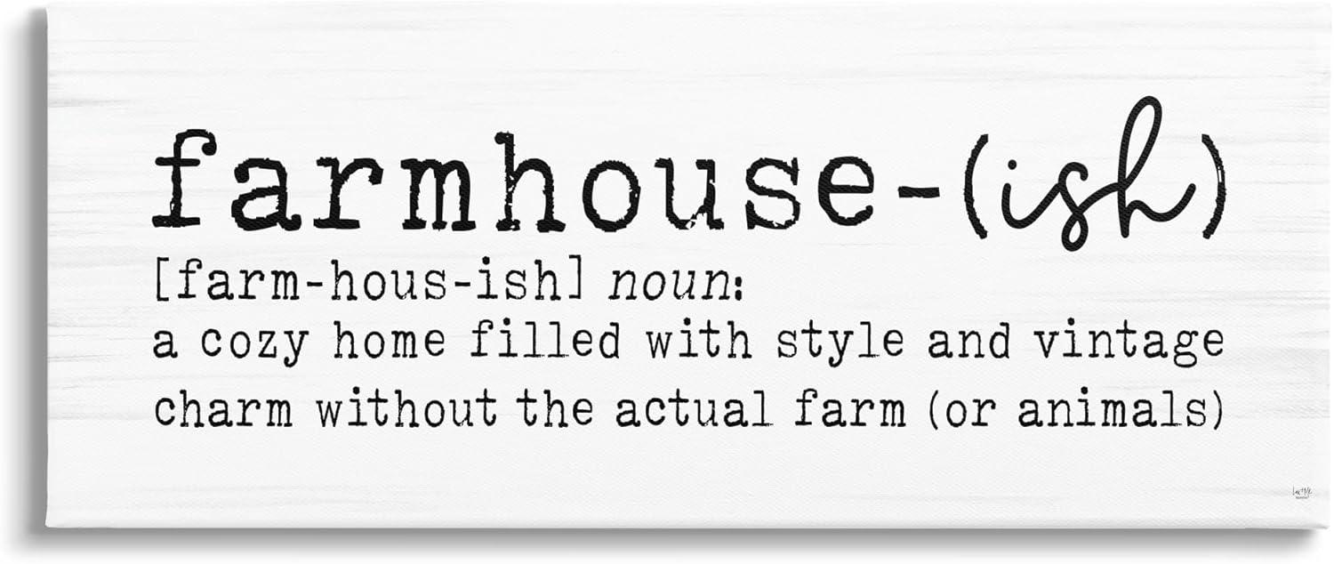 Stupell Industries " Farmhouse-Ish Playful Definition Sign Birch Pattern " by Lux + Me Designs