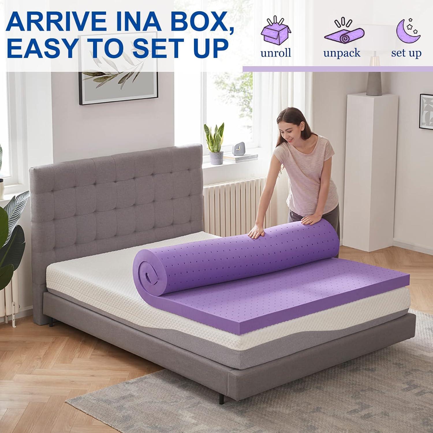 Twin Purple Gel Memory Foam Mattress Topper