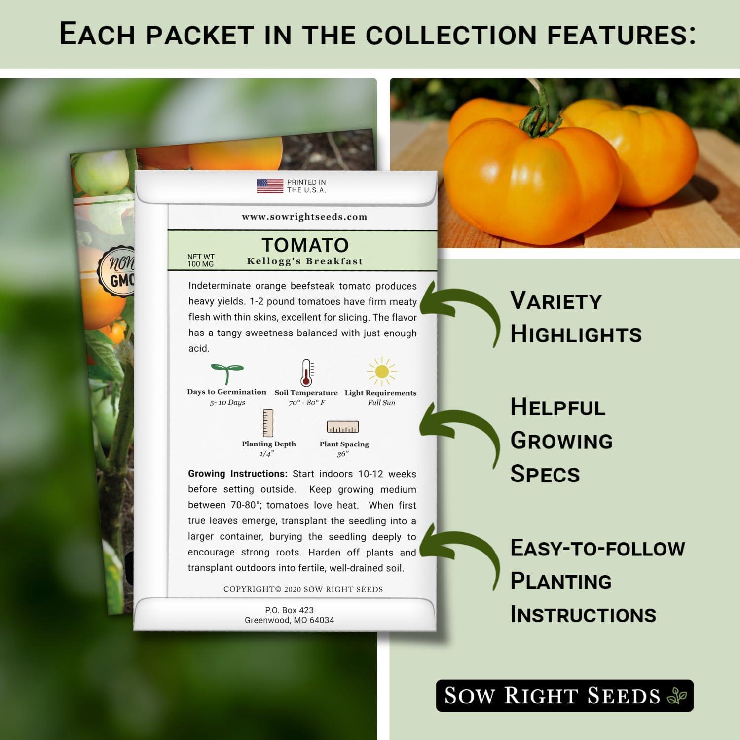 Exotic Vegetable Garden Seed Collection - Non GMO Varieties - 10 Count